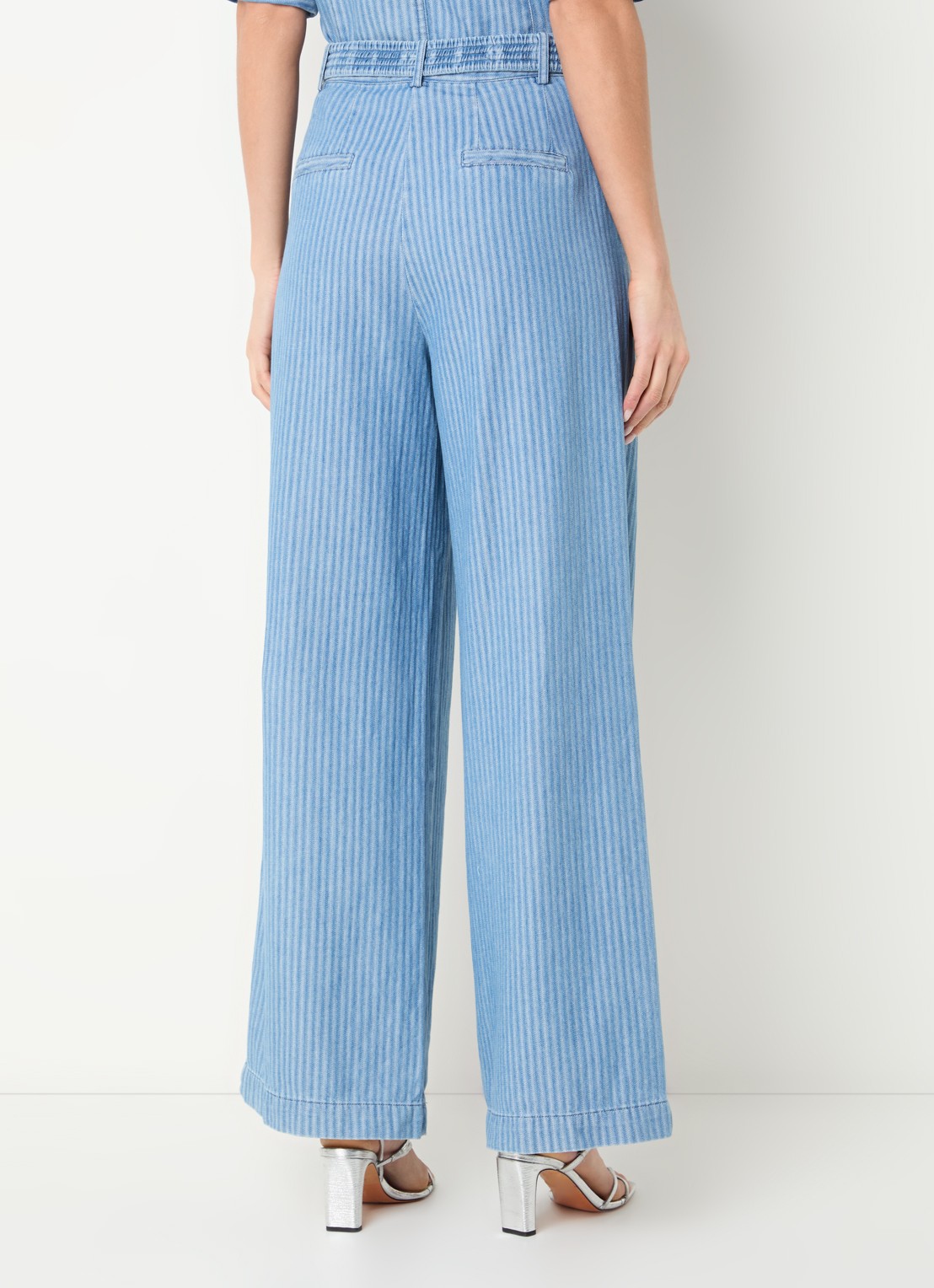 Aaiko Lotty high waist wide leg jeans met medium wassing - achterkant indigo