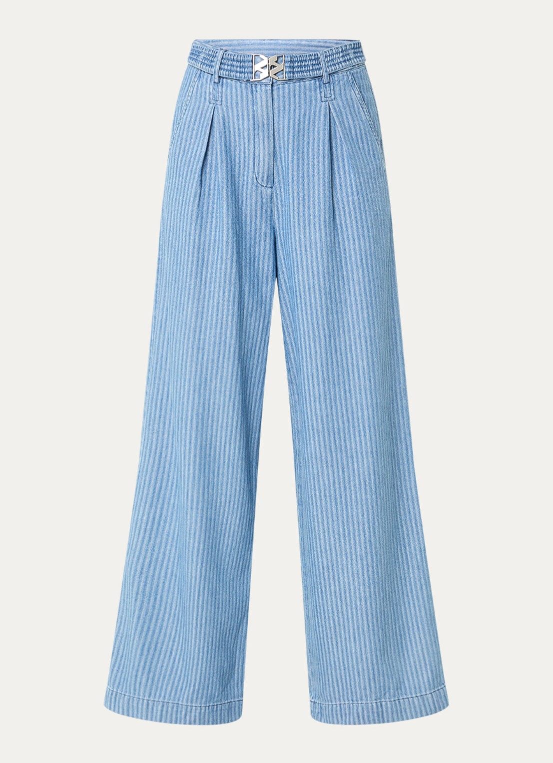 Aaiko Lotty high waist wide leg jeans met medium wassing - voorkant 3 indigo