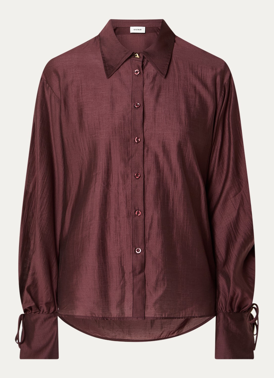 Aaiko Marel blouse met metallic finish - voorkant 3 bordeauxrood