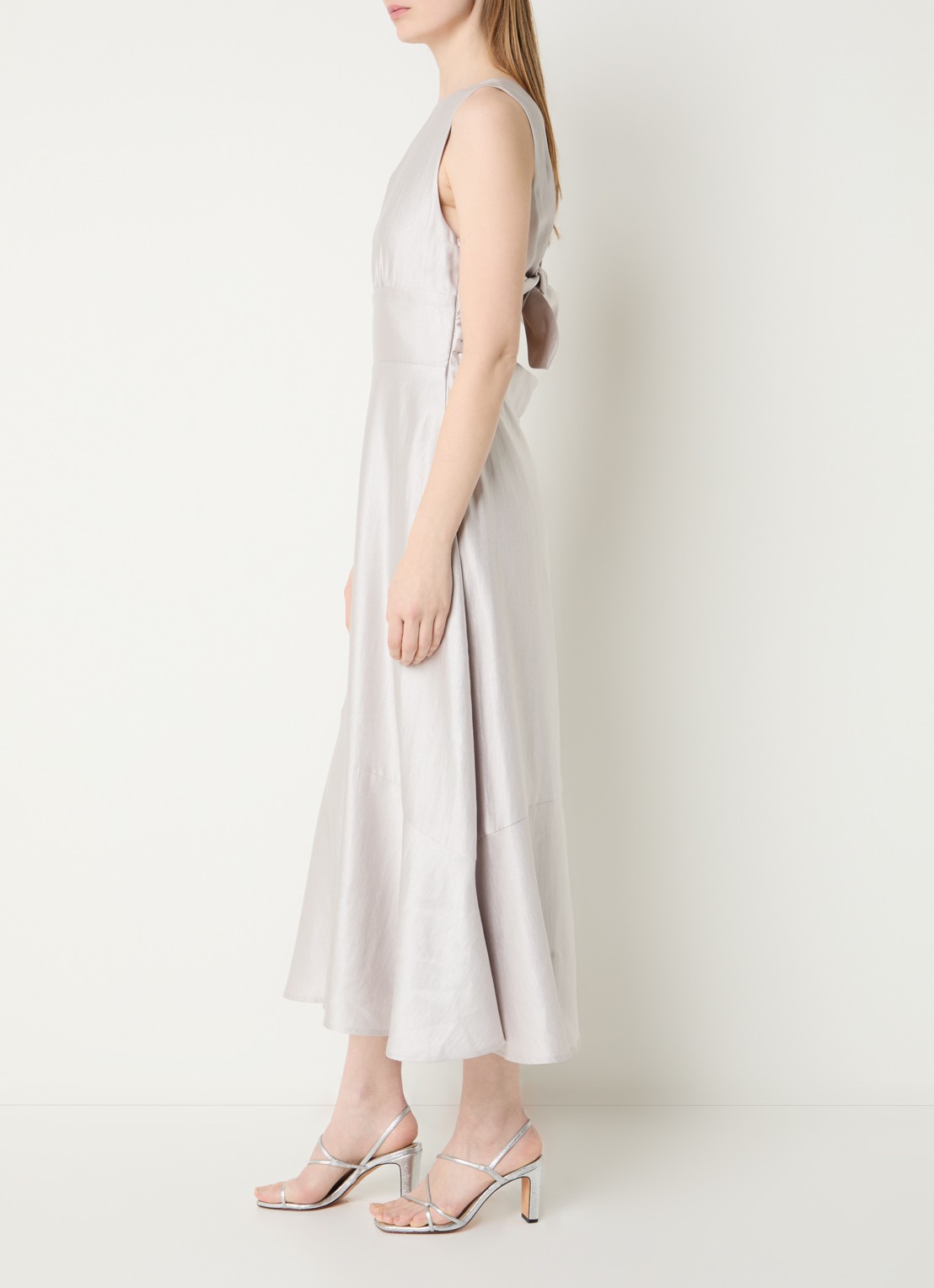 Aaiko Michelle midi jurk met cut-out detail - achterkant 4 grijs