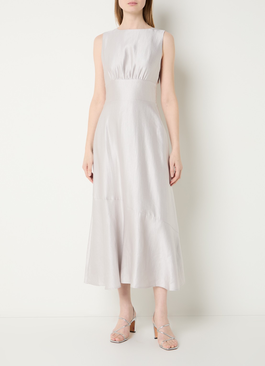 Aaiko Michelle midi jurk met cut-out detail - detail grijs