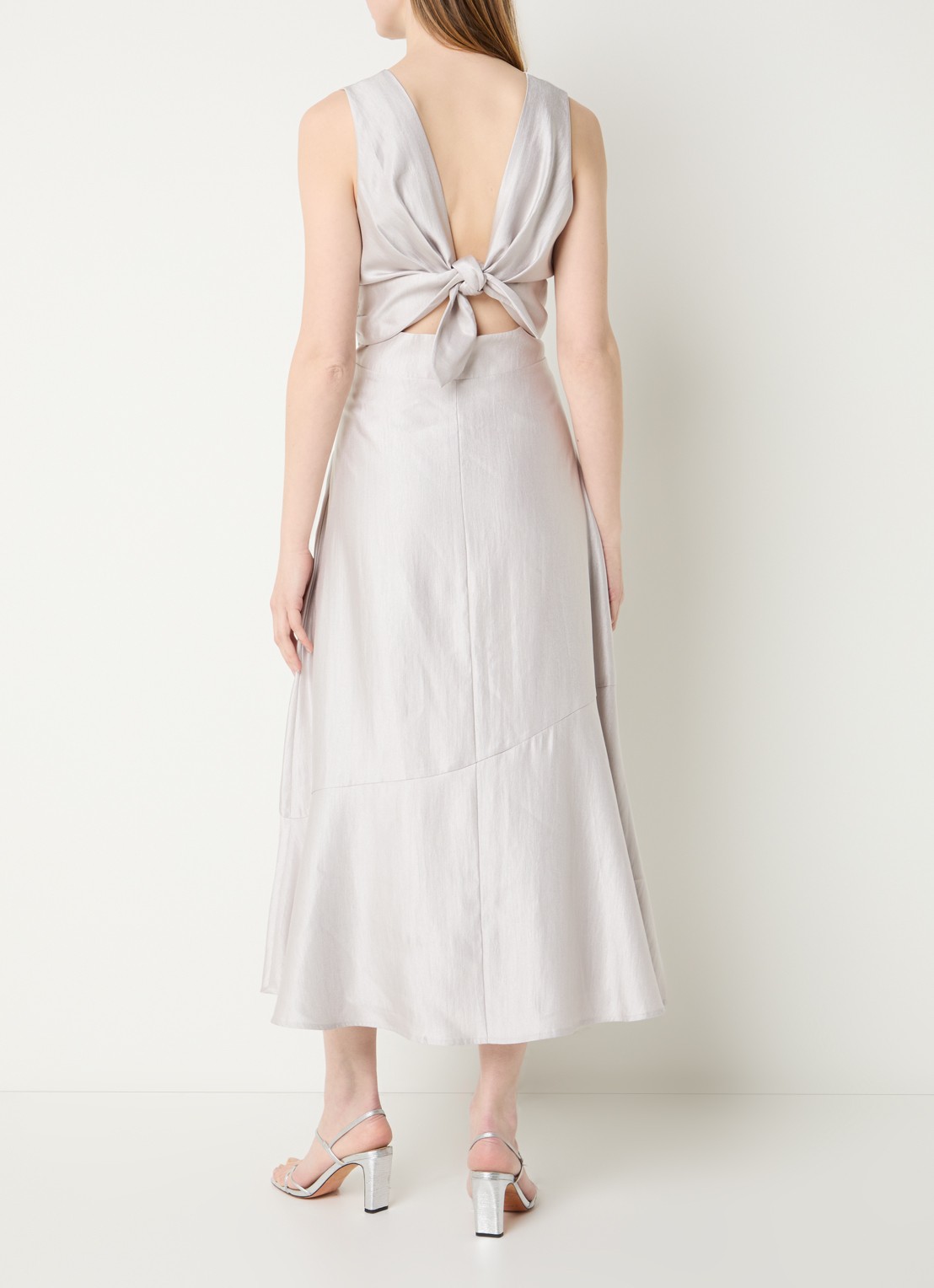 Aaiko Michelle midi jurk met cut-out detail - voorkant 3 grijs