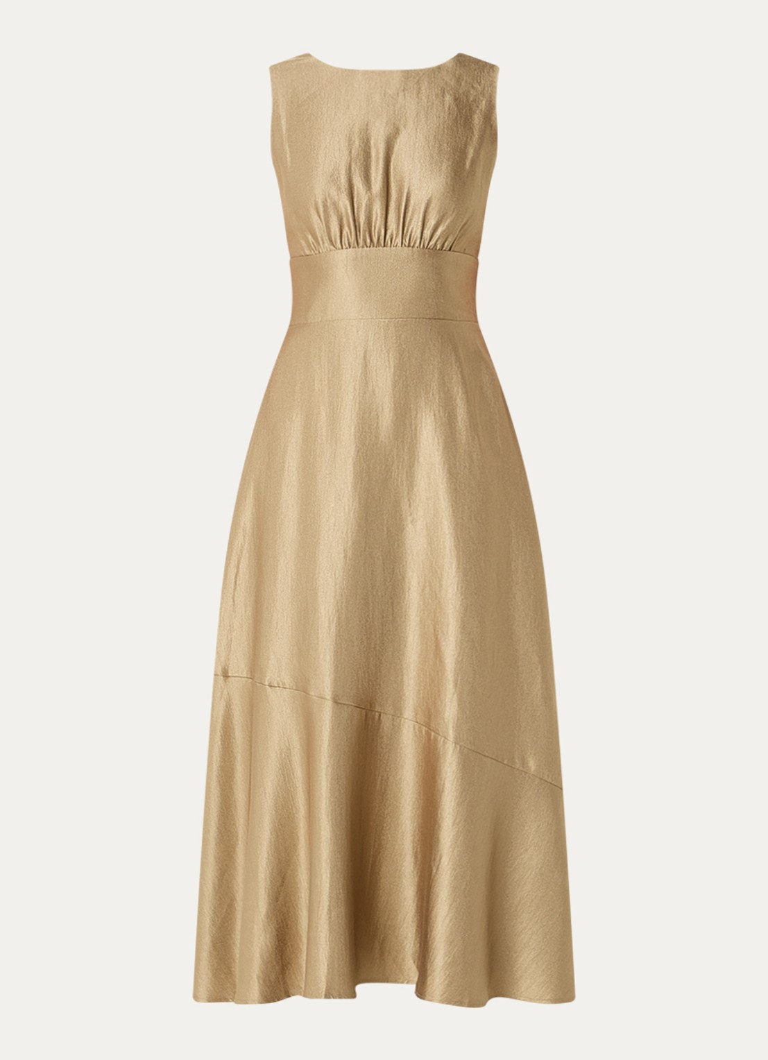 Aaiko Michelle midi jurk met cut-out detail - voorkant khaki