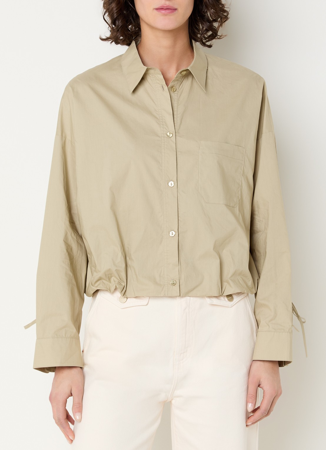 Aaiko Mikkie blouse met borstzak - detail khaki