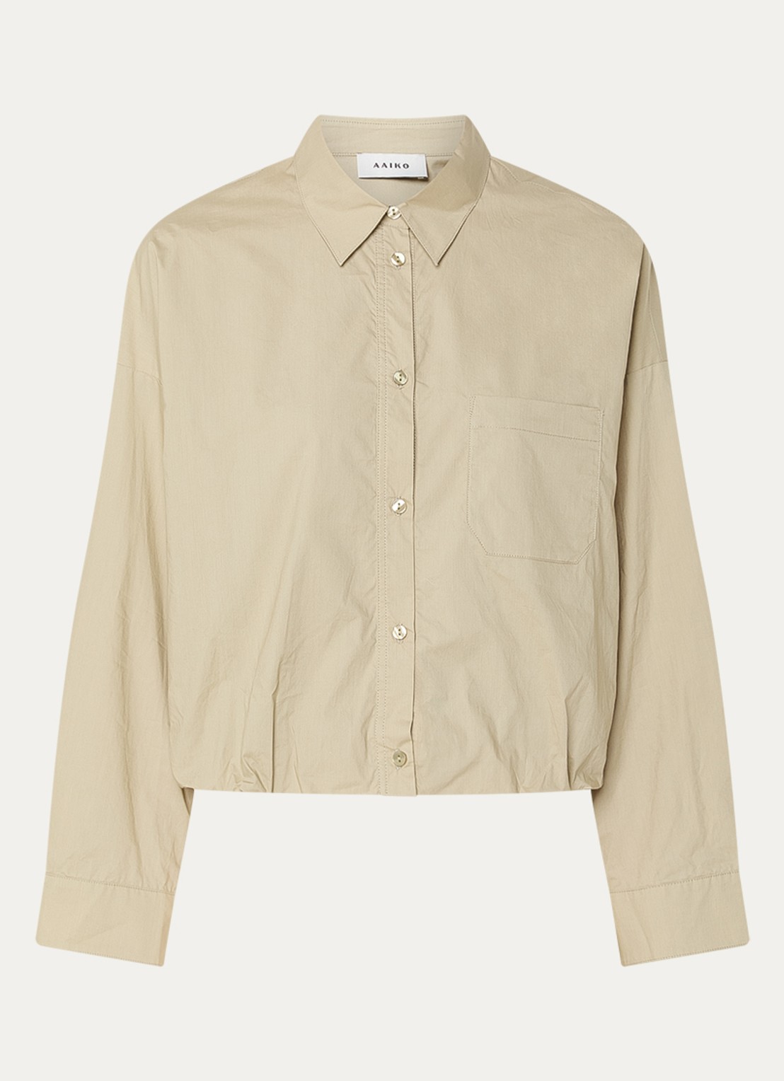 Aaiko Mikkie blouse met borstzak - voorkant 3 khaki