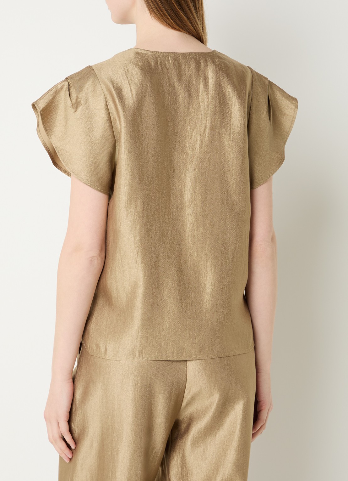 Aaiko Minny top met vlindermouwen - achterkant 4 khaki