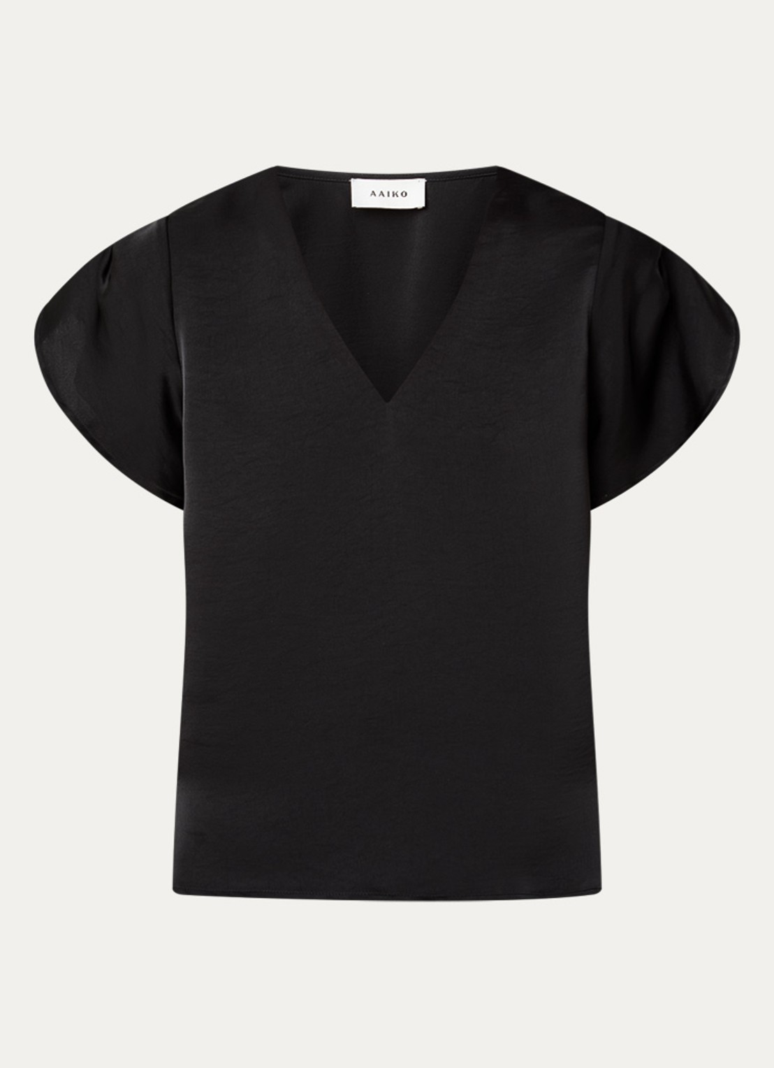 Aaiko Minny top van satijn - voorkant 3 zwart