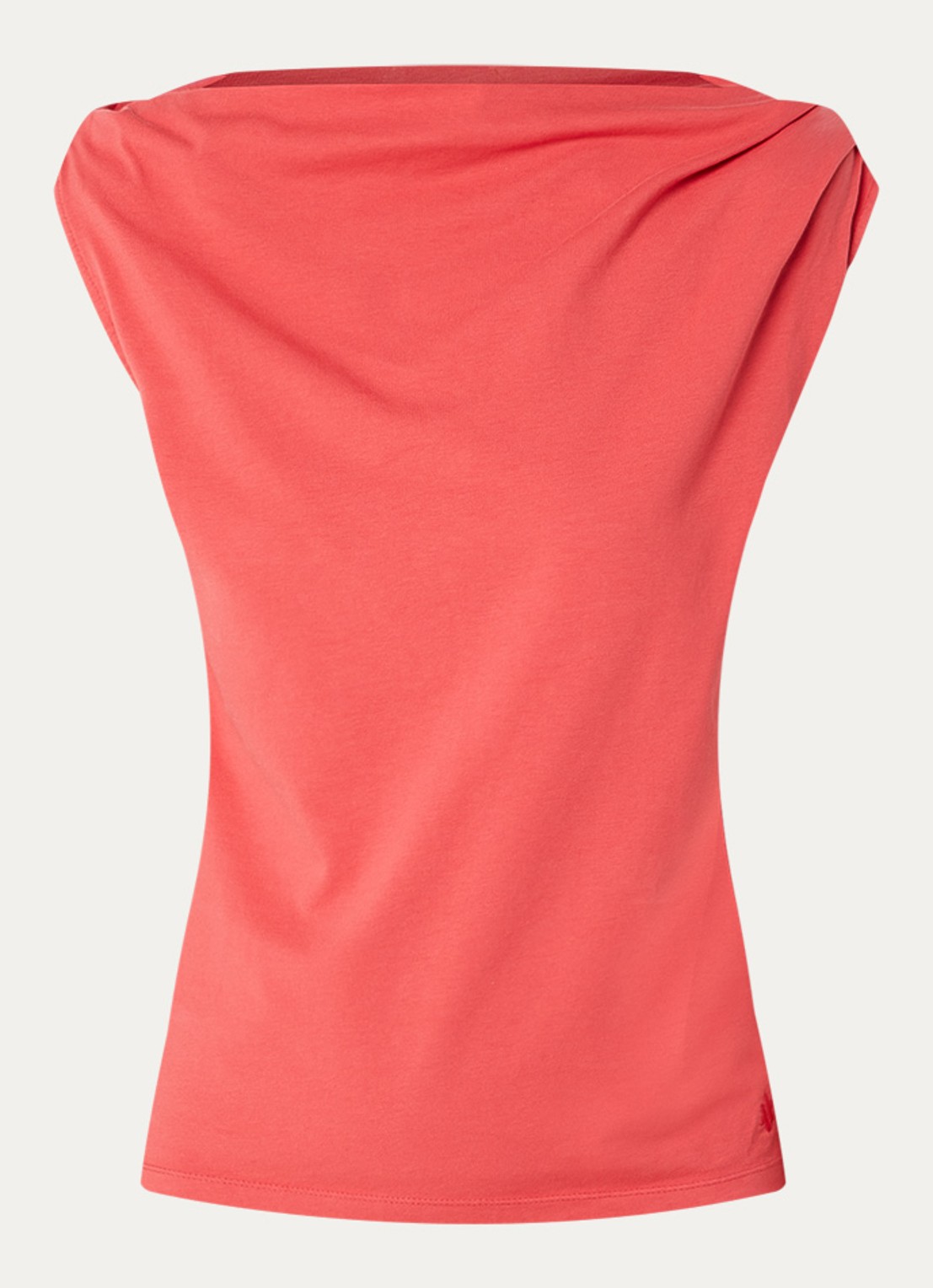 Aaiko Nola top met asymmetrische hals - voorkant 3 kersenrood