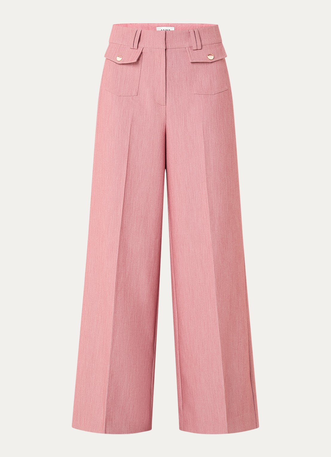 Aaiko Nore Boho high waist loose fit pantalon met klepzakken - voorkant 2 oudroze