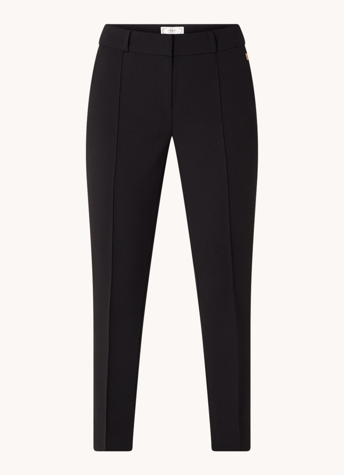 Aaiko Parene high waist tapered fit cropped pantalon met steekzakken  - voorkant zwart