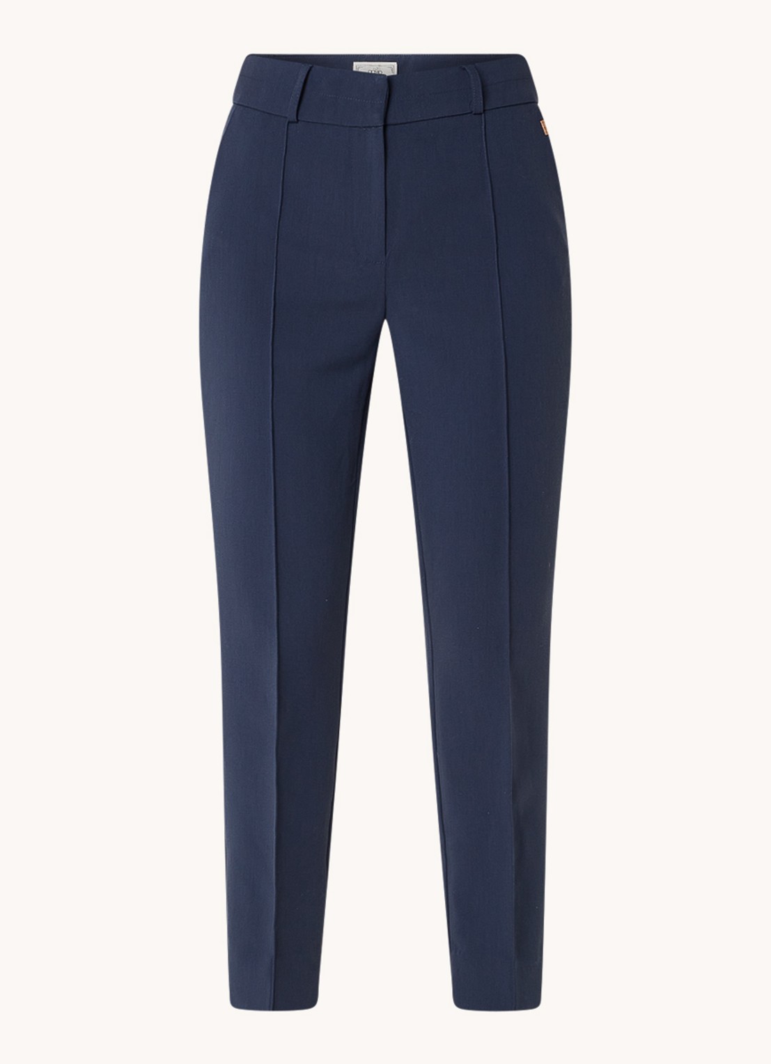 Aaiko Parene high waist tapered fit cropped pantalon met steekzakken  - voorkant 2 blauw