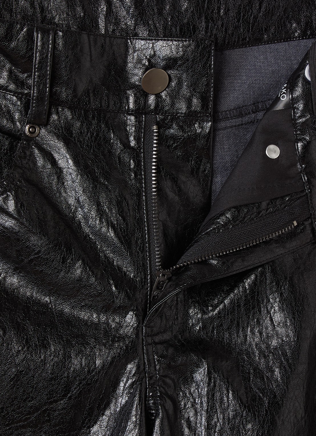 Aaiko Quinn balloon fit broek van imitatieleer - detail 3 zwart