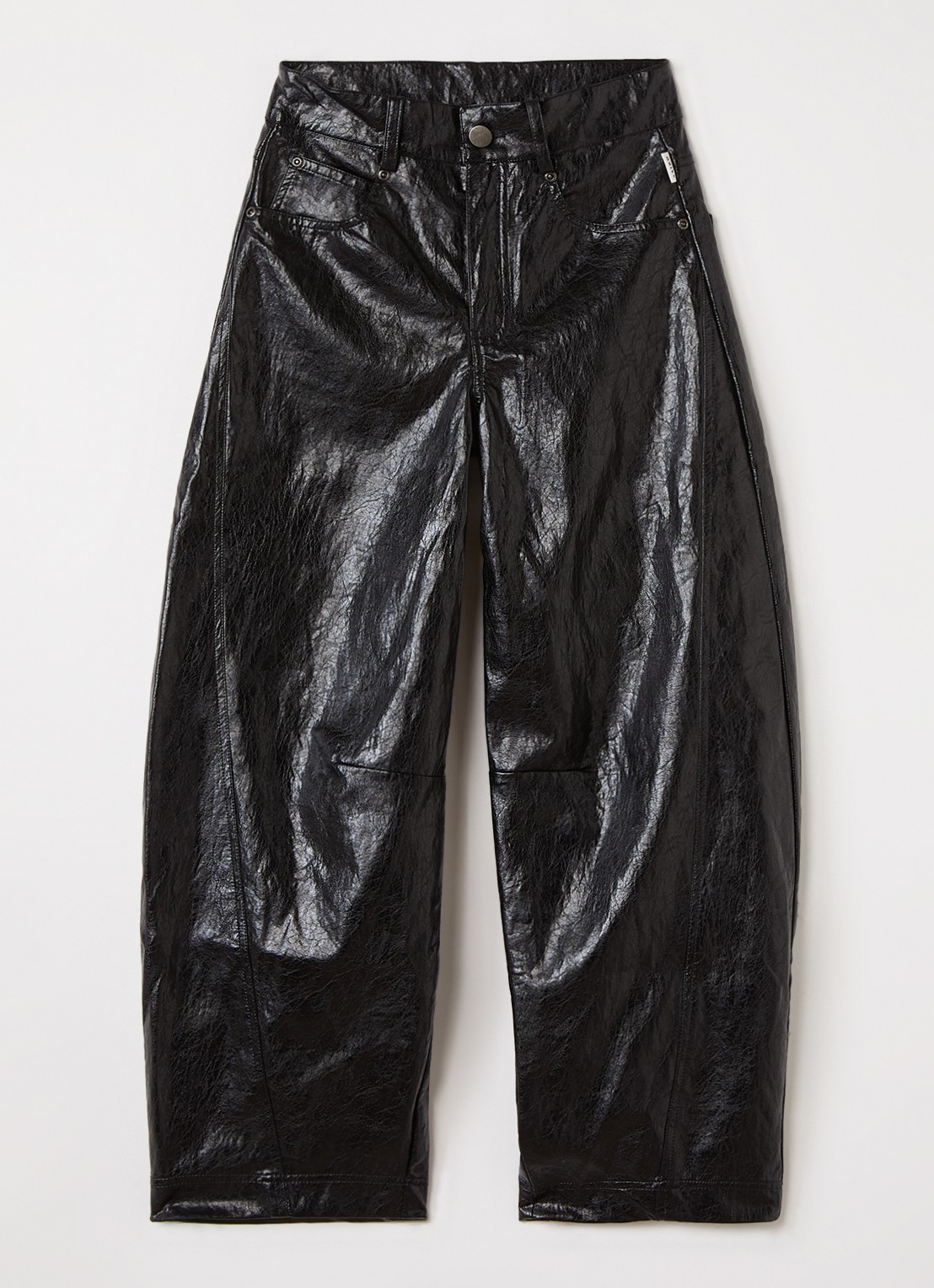 Aaiko Quinn balloon fit broek van imitatieleer - voorkant zwart