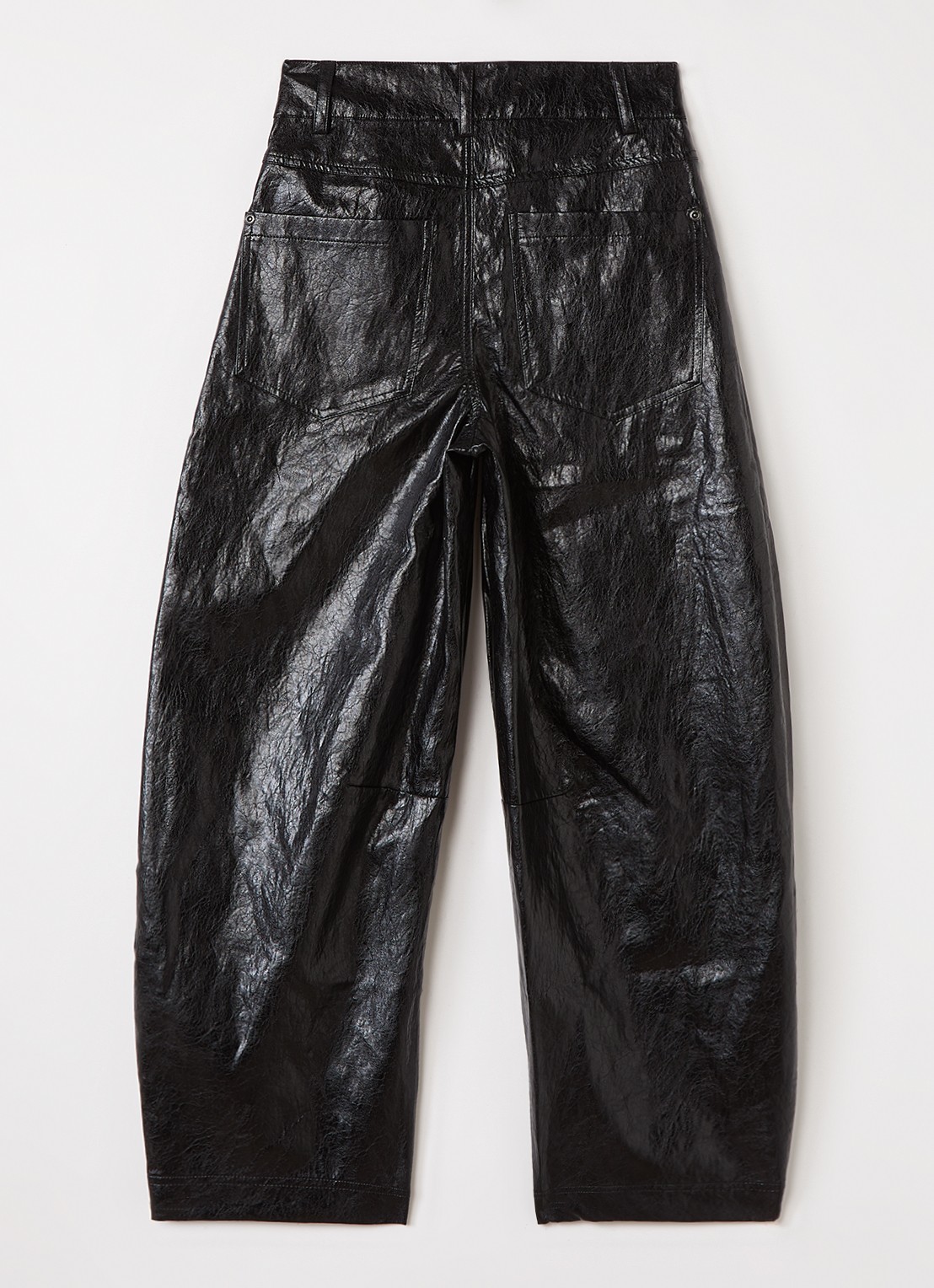 Aaiko Quinn balloon fit broek van imitatieleer - voorkant 2 zwart