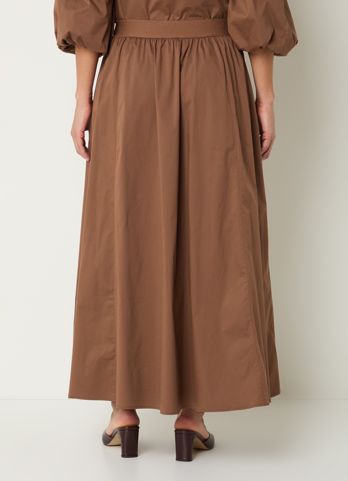 Aaiko Rixt maxi rok met ritszakken - achterkant 3 bruin