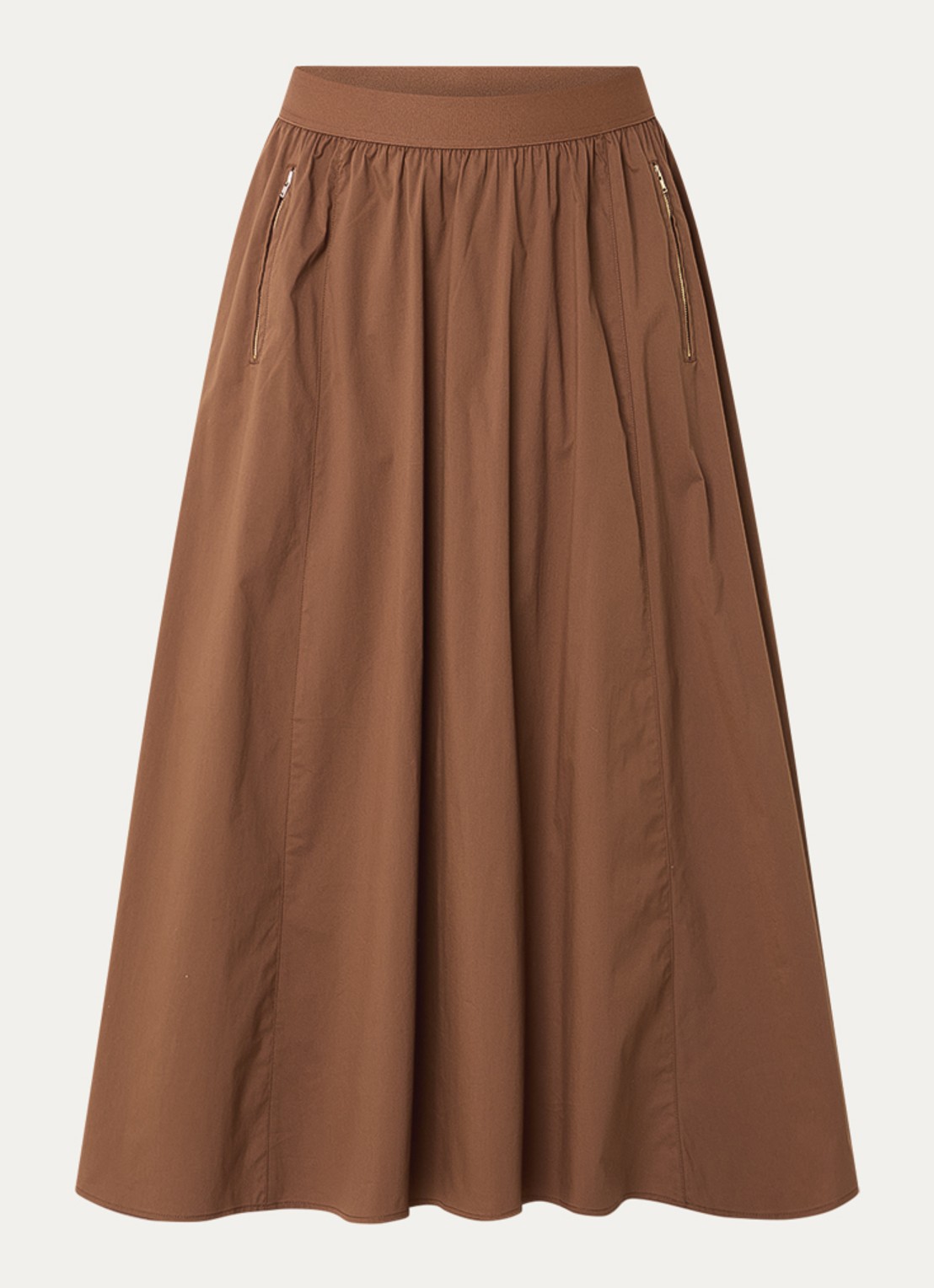 Aaiko Rixt maxi rok met ritszakken - voorkant bruin