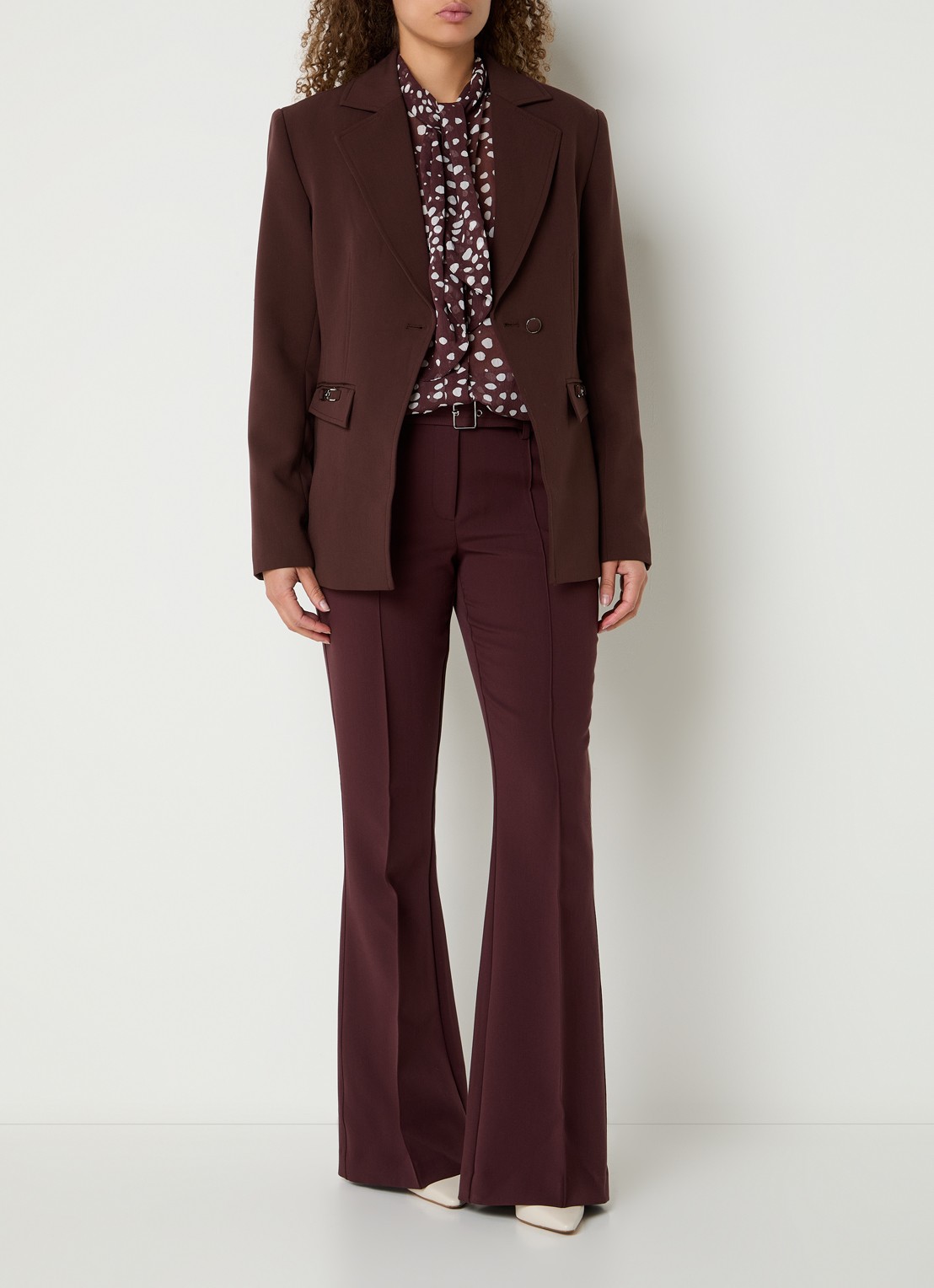 Aaiko Toulon single-breasted blazer met schoudervulling - voorkant 3 bordeauxrood