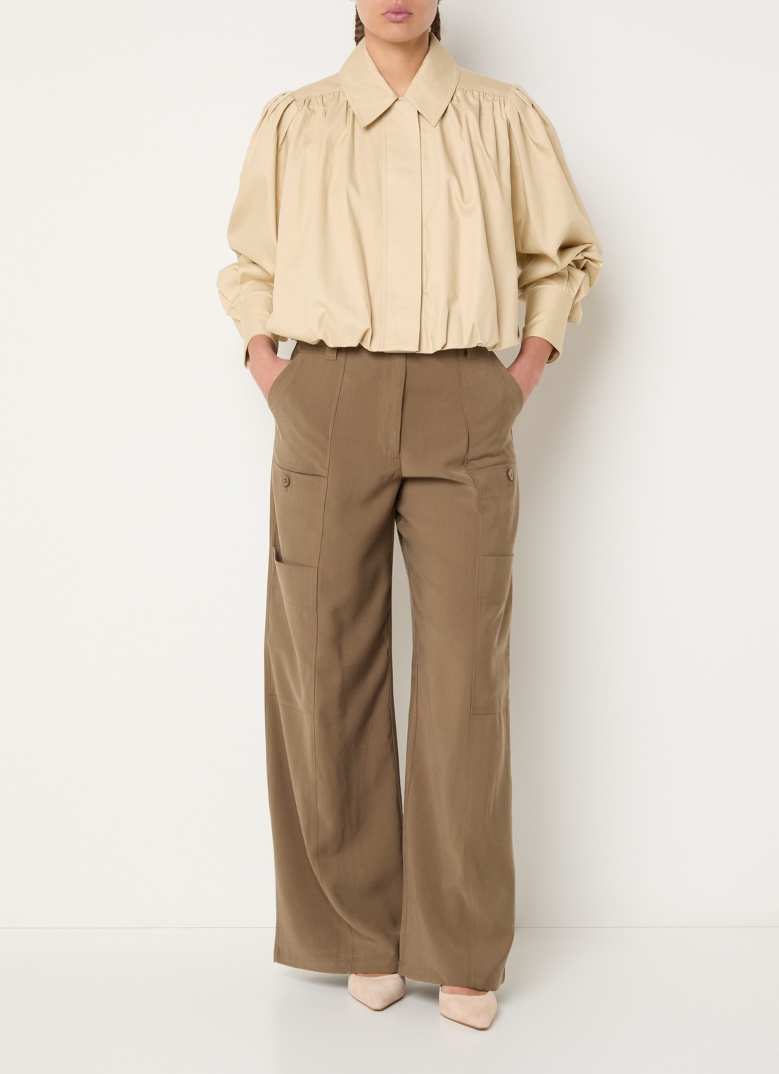 Aaiko Yuki jack met ballonmouw - voorkant 2 beige