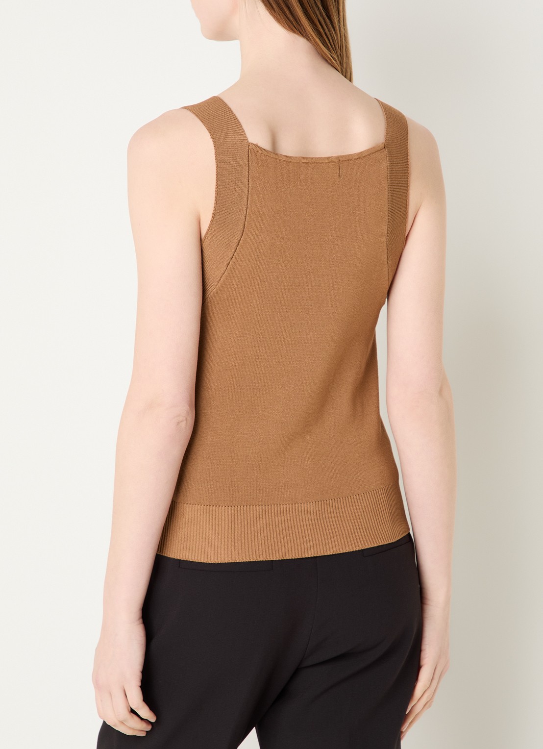 Aaiko Zena top met stretch - achterkant 3 bruin