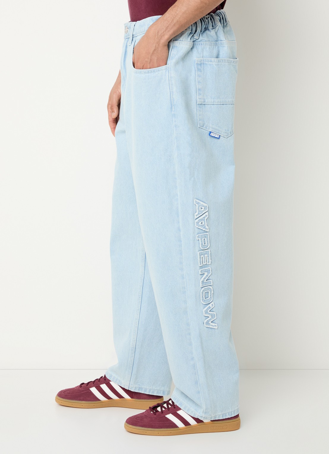 Aape Aape Now loose fit jeans met lichte wassing - detail 3 indigo
