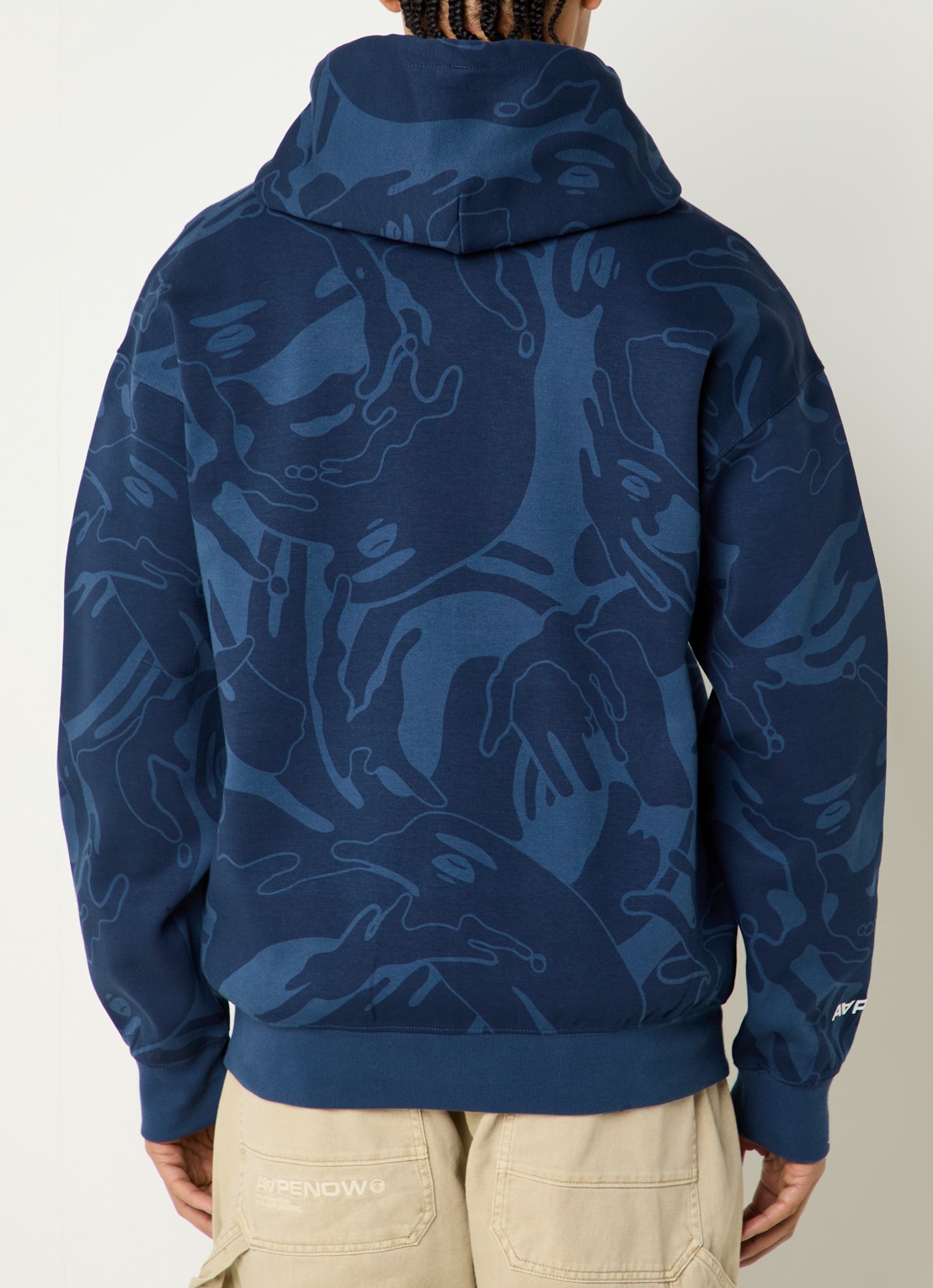 Aape Clover sweatvest met logoprint - achterkant 5 indigo