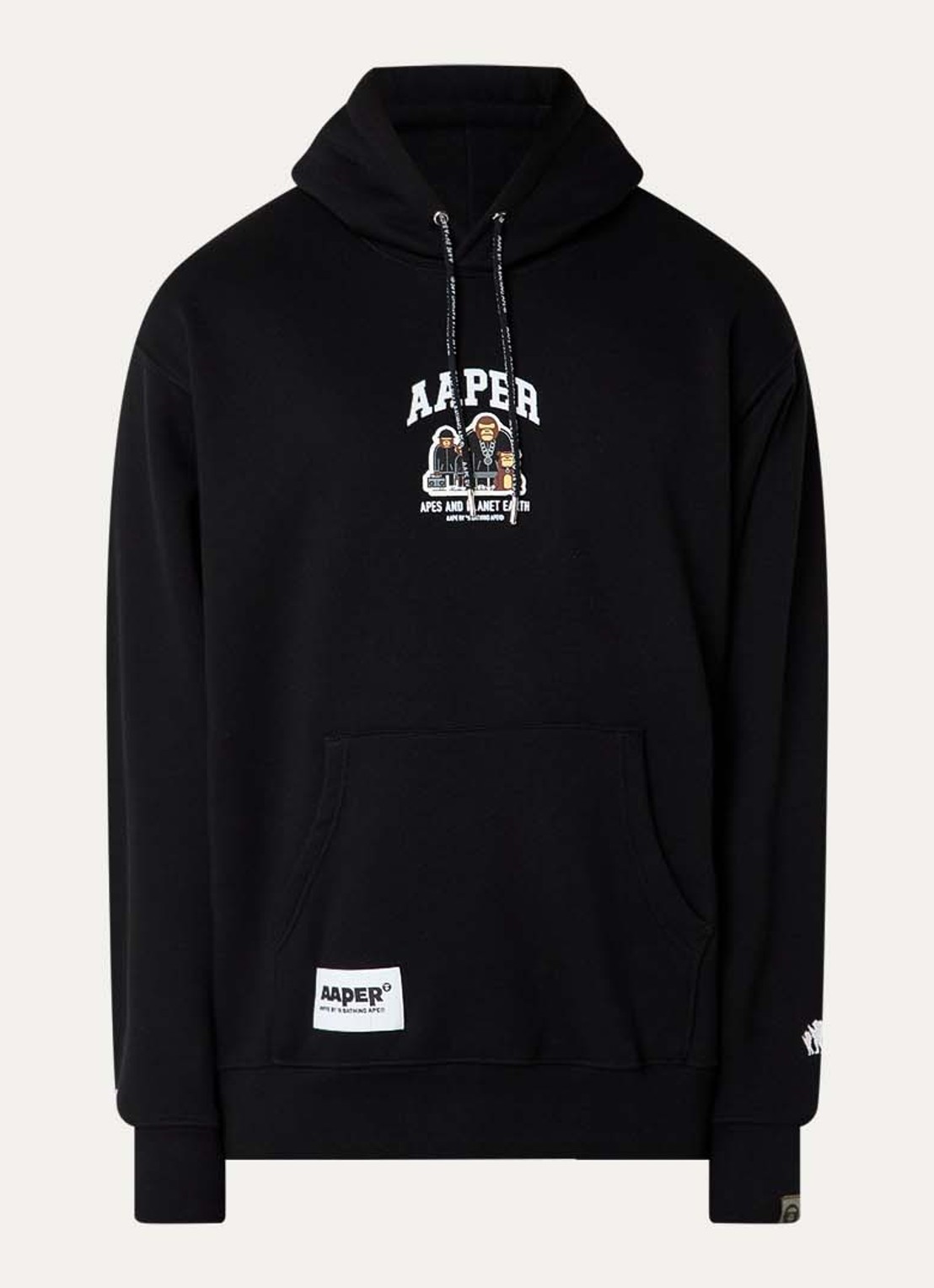 Aape Hoodie met logo - voorkant 2 zwart