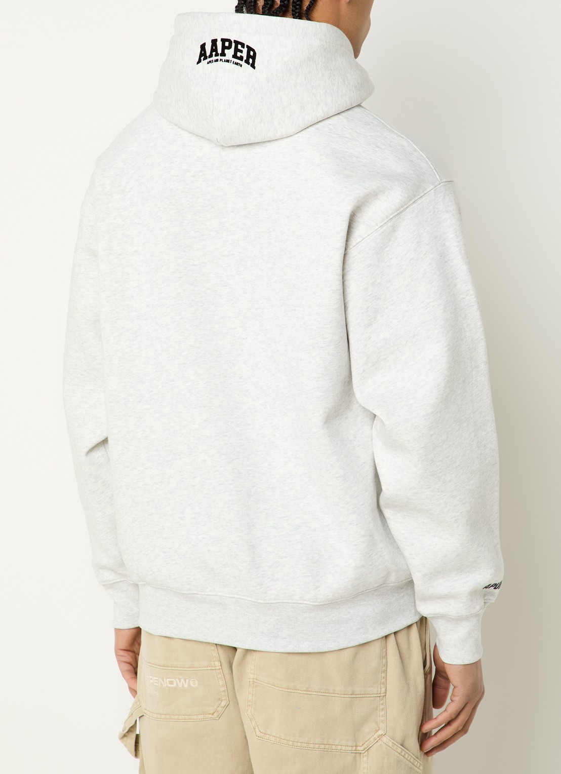 Aape Hoodie met logo - achterkant lichtgrijs