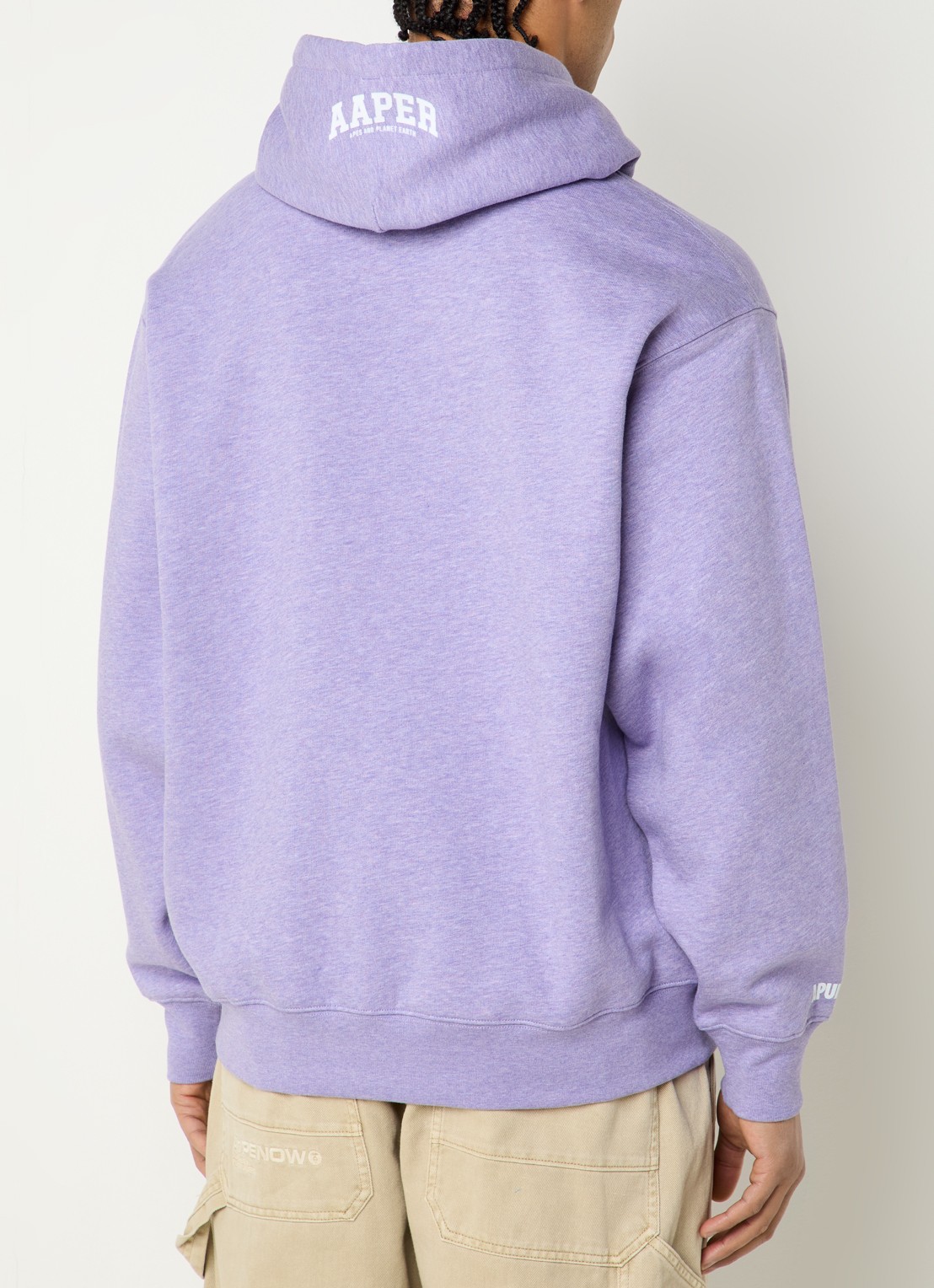 Aape Hoodie met logo - achterkant violet