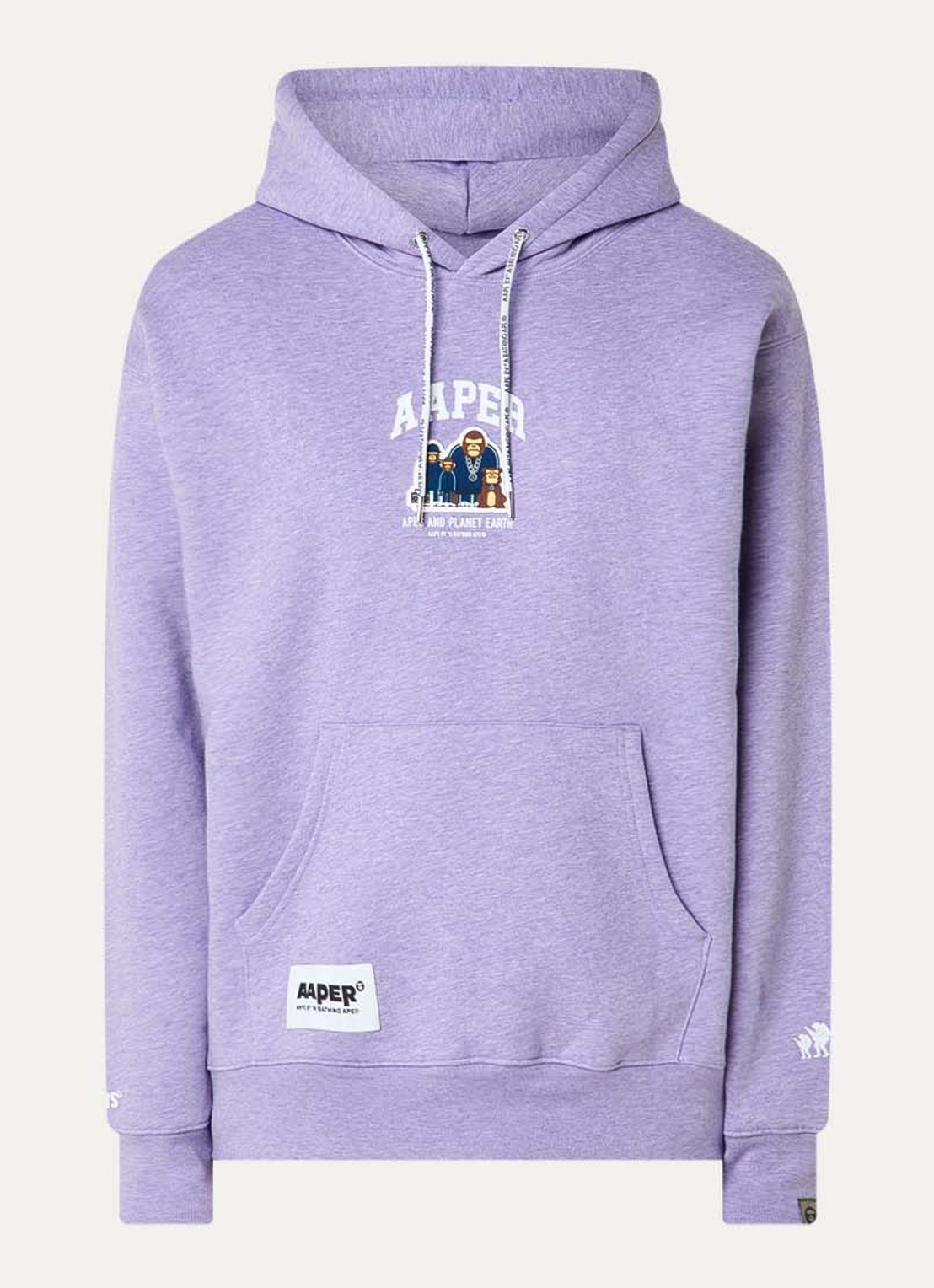 Aape Hoodie met logo - voorkant 2 violet
