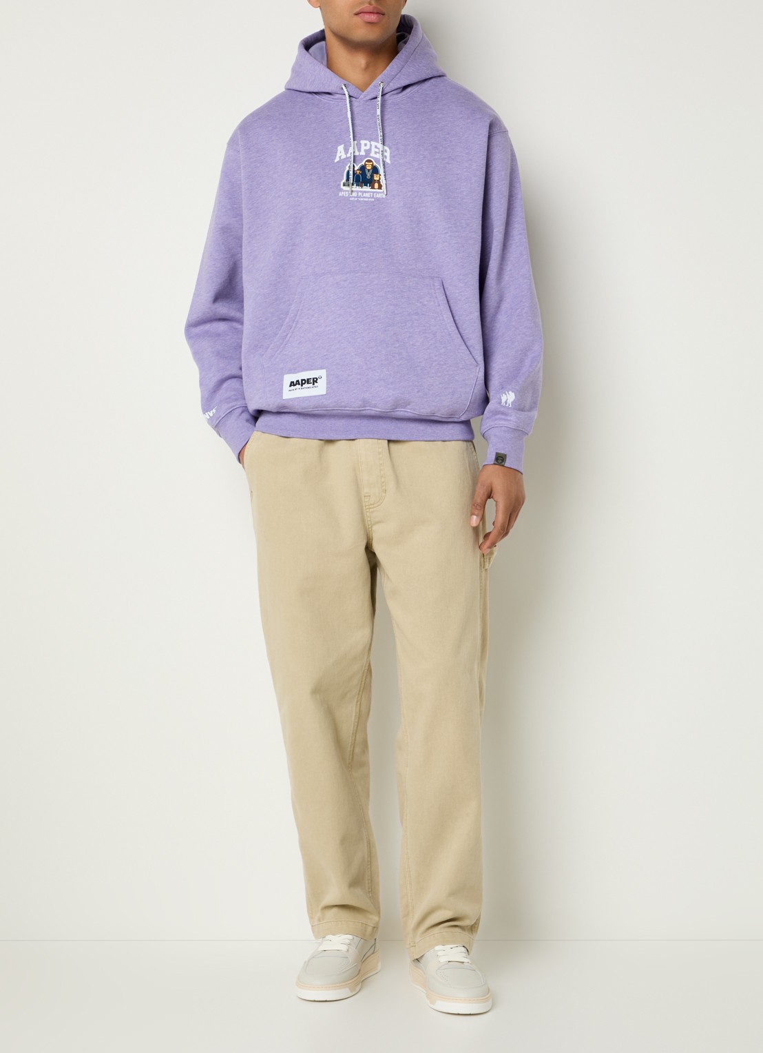 Aape Hoodie met logo - voorkant 3 violet