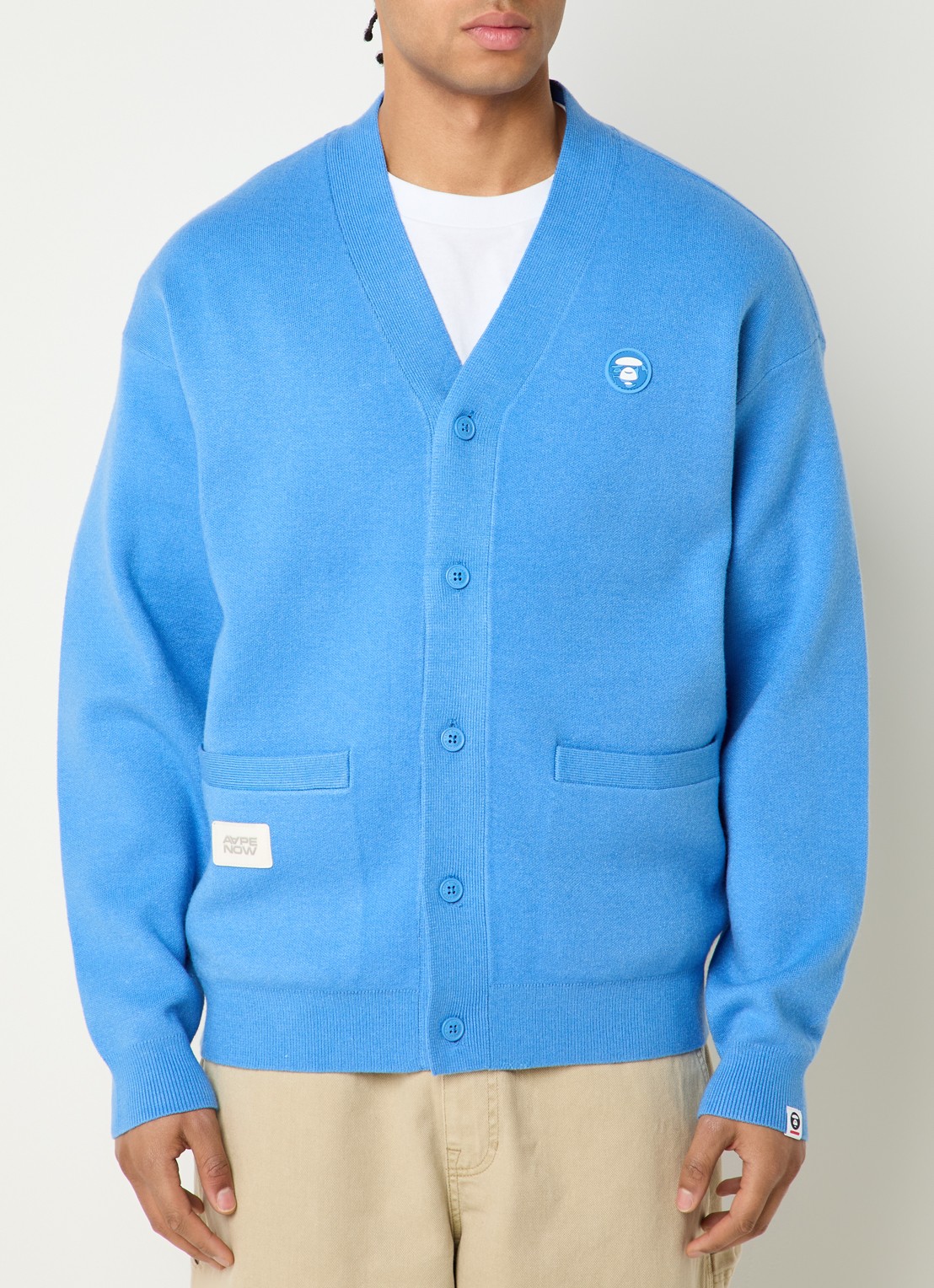 Aape Now fijngebreid vest met opgestikte zakken - detail 4 donkerblauw