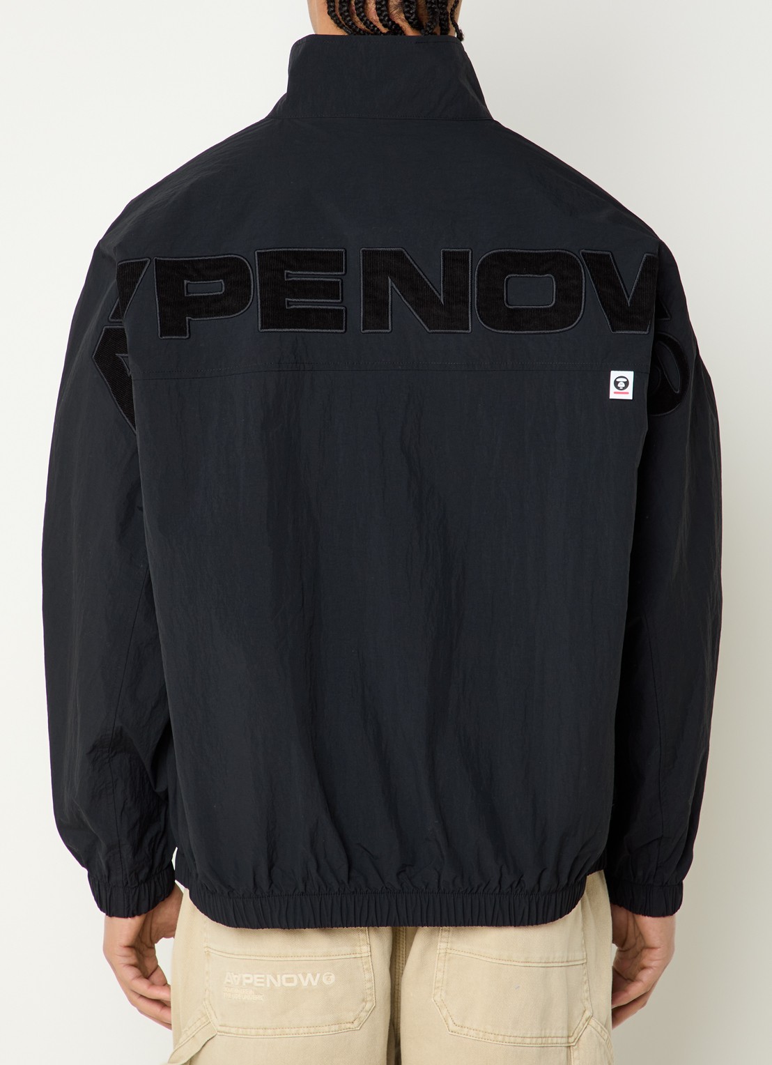 Aape Now windjack met logo- en backprint - achterkant 2 zwart