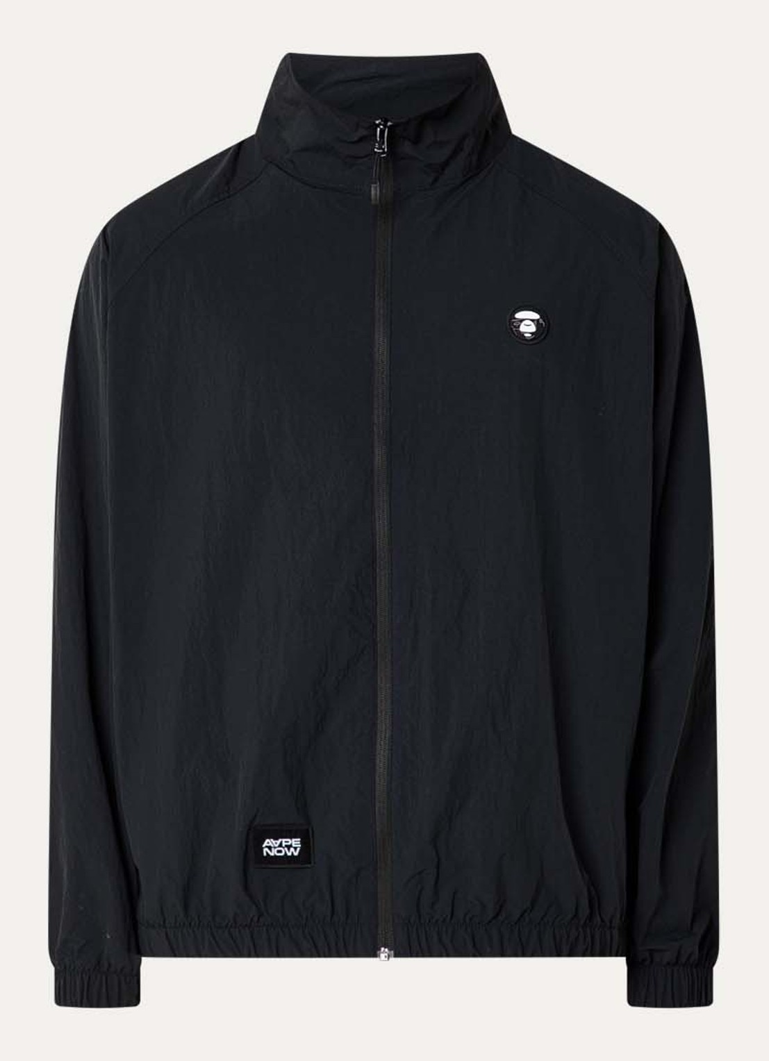 Aape Now windjack met logo- en backprint - voorkant 3 zwart