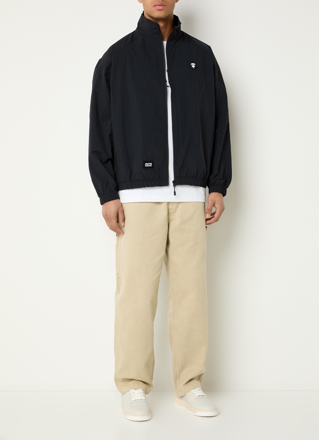 Aape Now windjack met logo- en backprint - voorkant 4 zwart