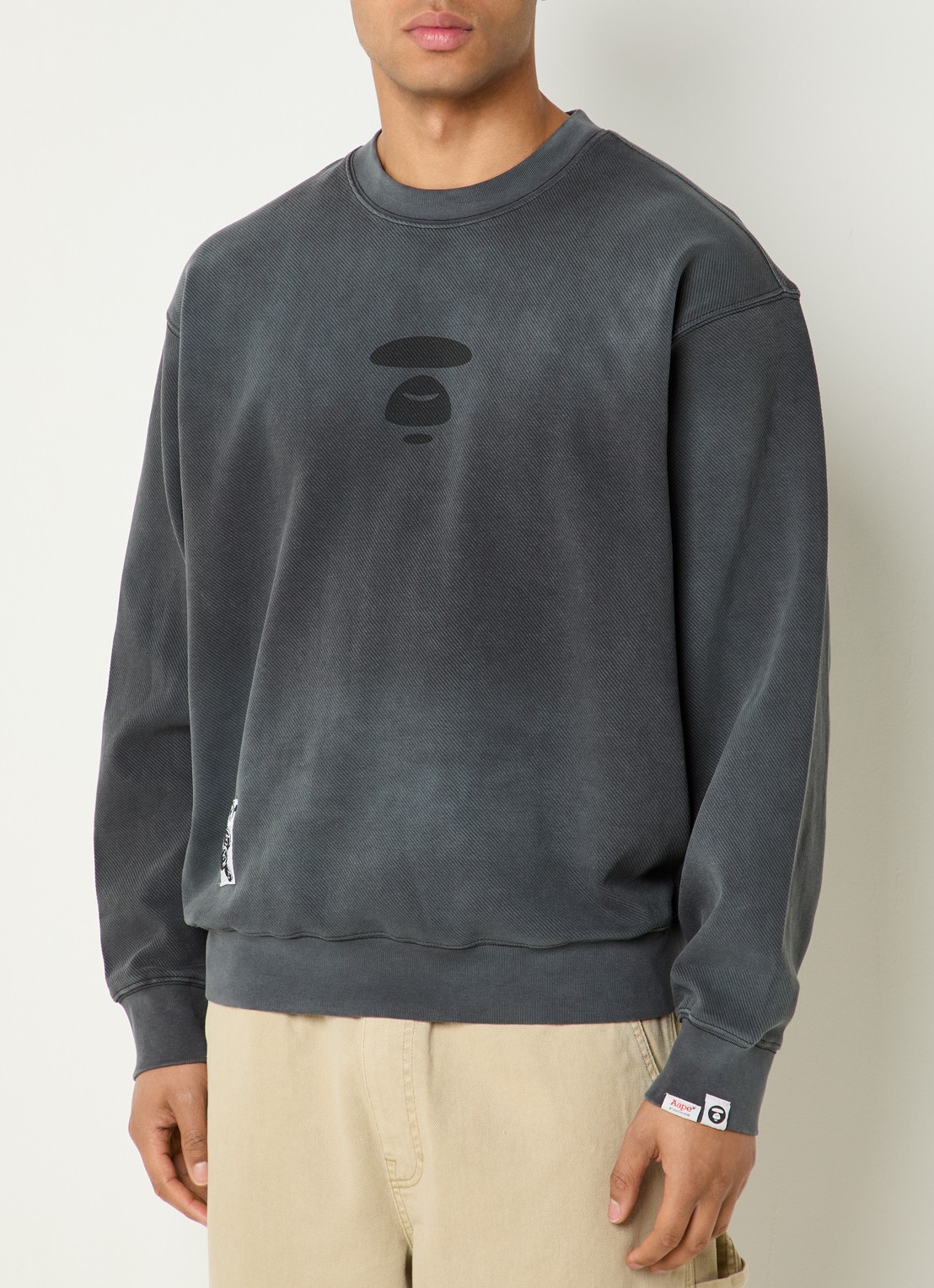 Aape Sweater met logo- en backprint - achterkant 3 donkergrijs