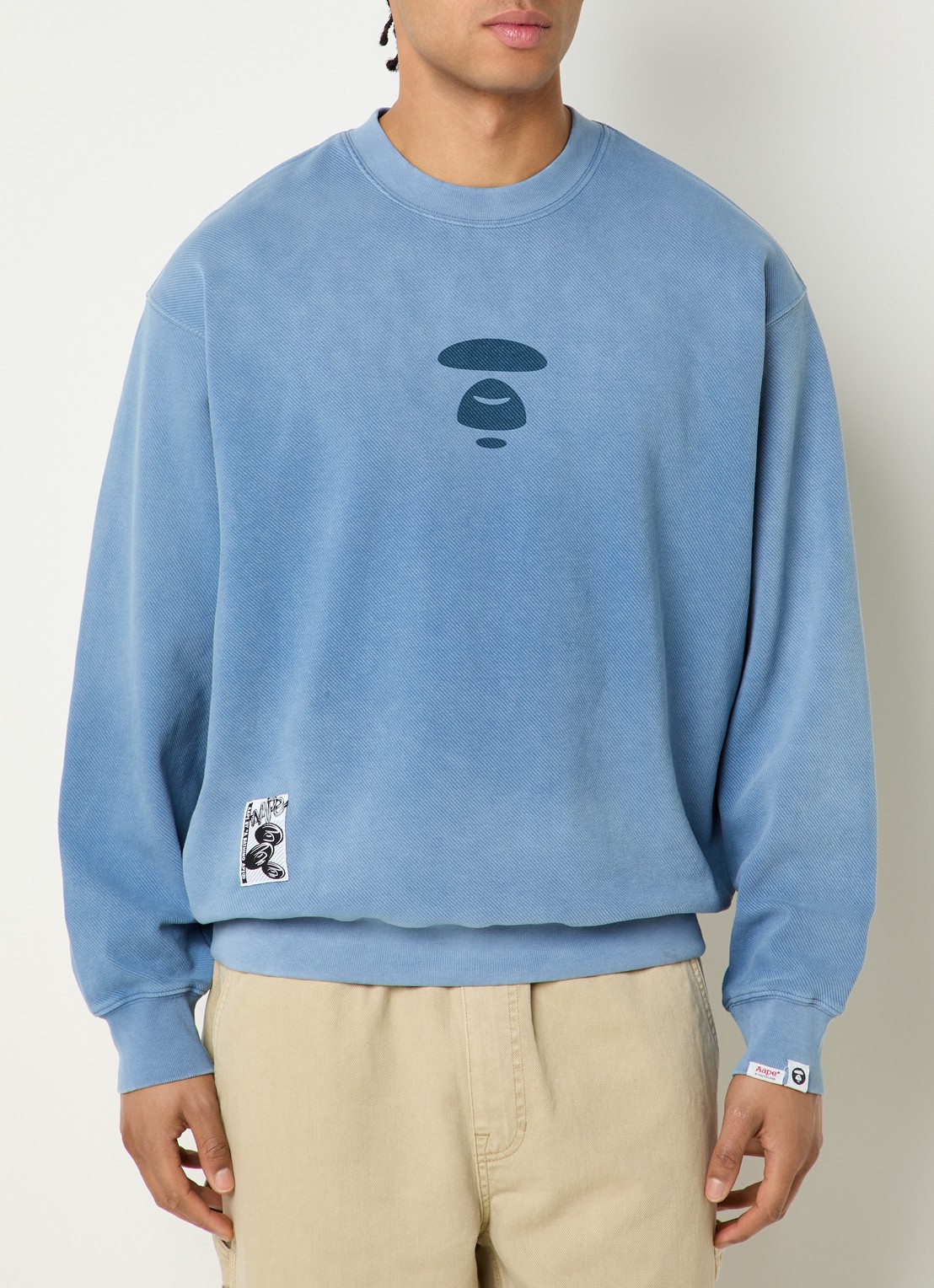 Aape Sweater met logo- en backprint - achterkant 2 indigo