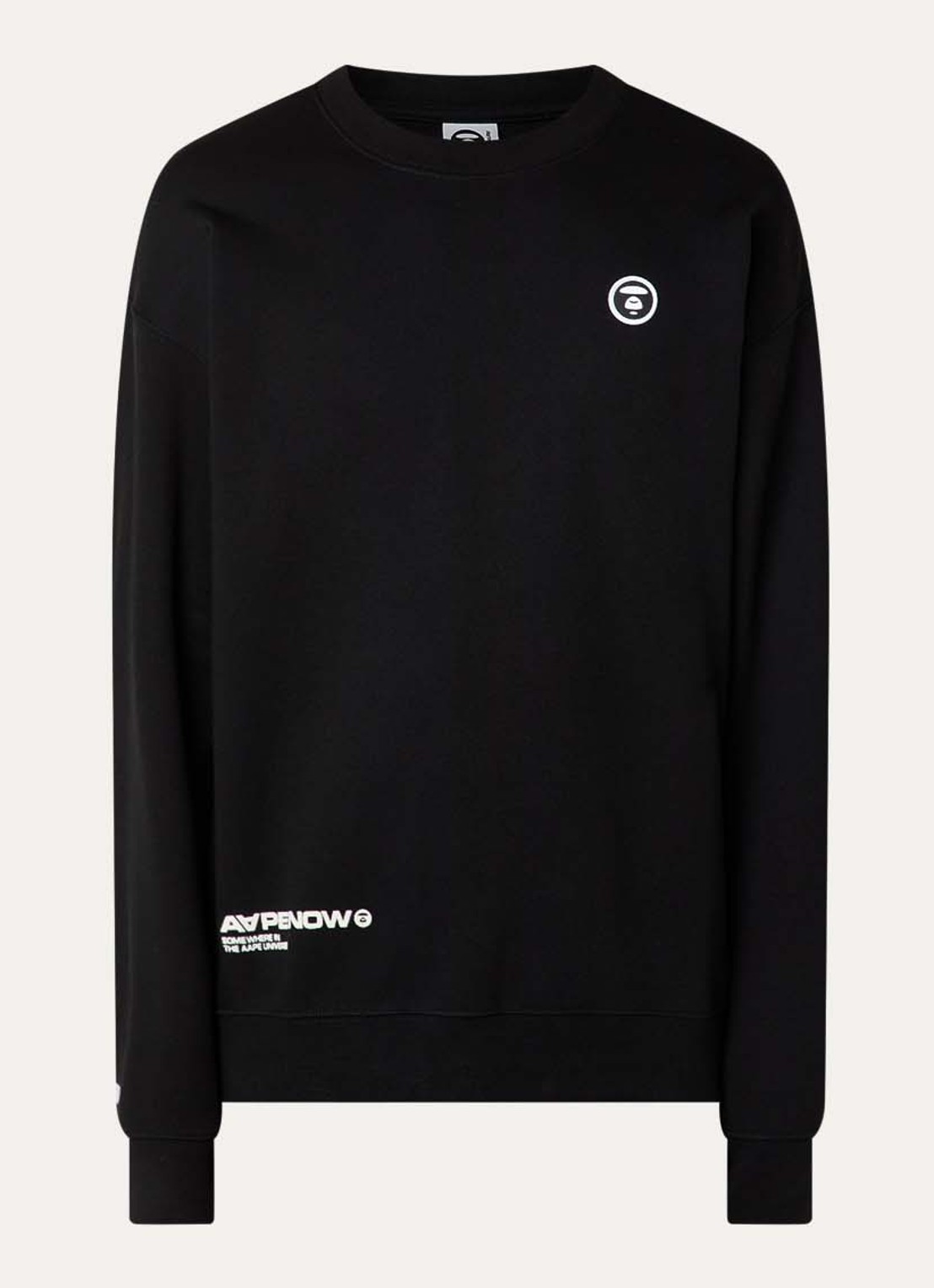 Aape Sweater met logo - voorkant zwart