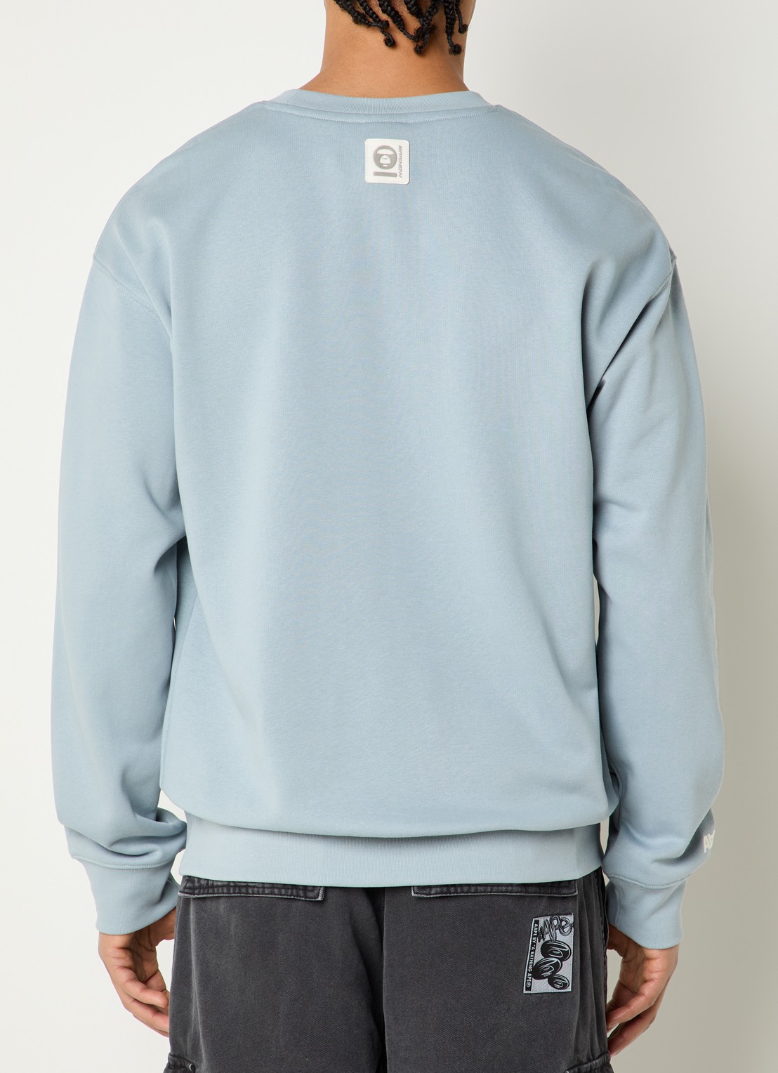 Aape Sweater met logo - achterkant blauwgrijs