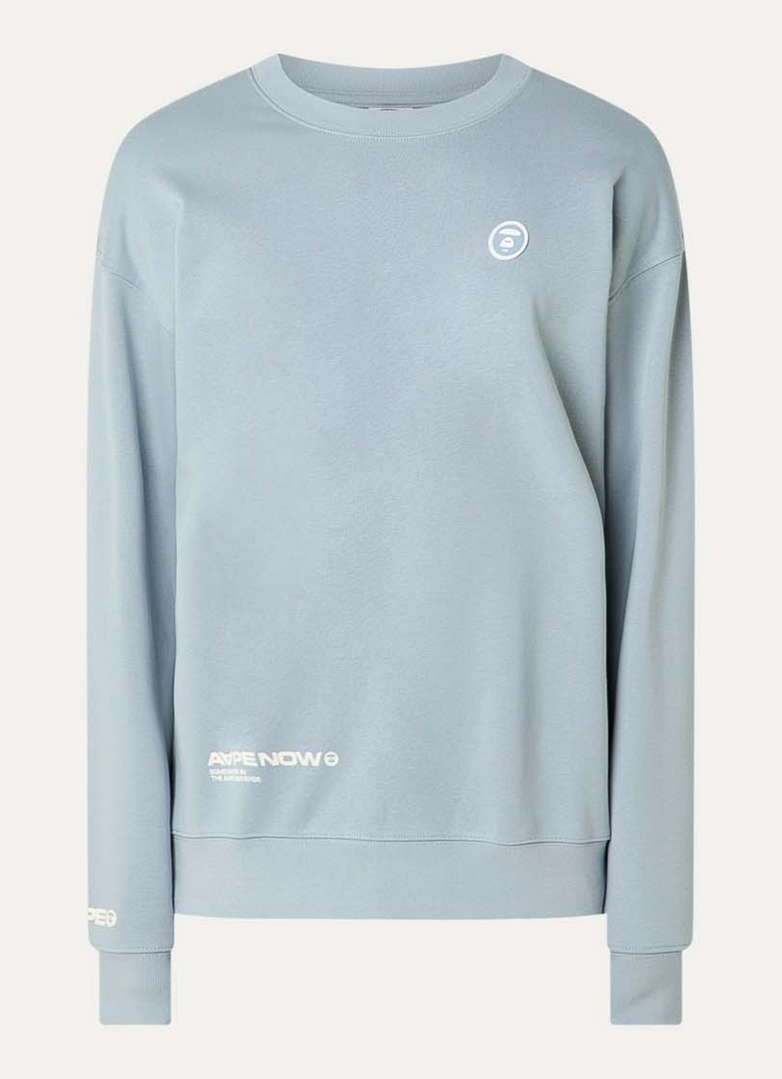 Aape Sweater met logo - voorkant 2 blauwgrijs