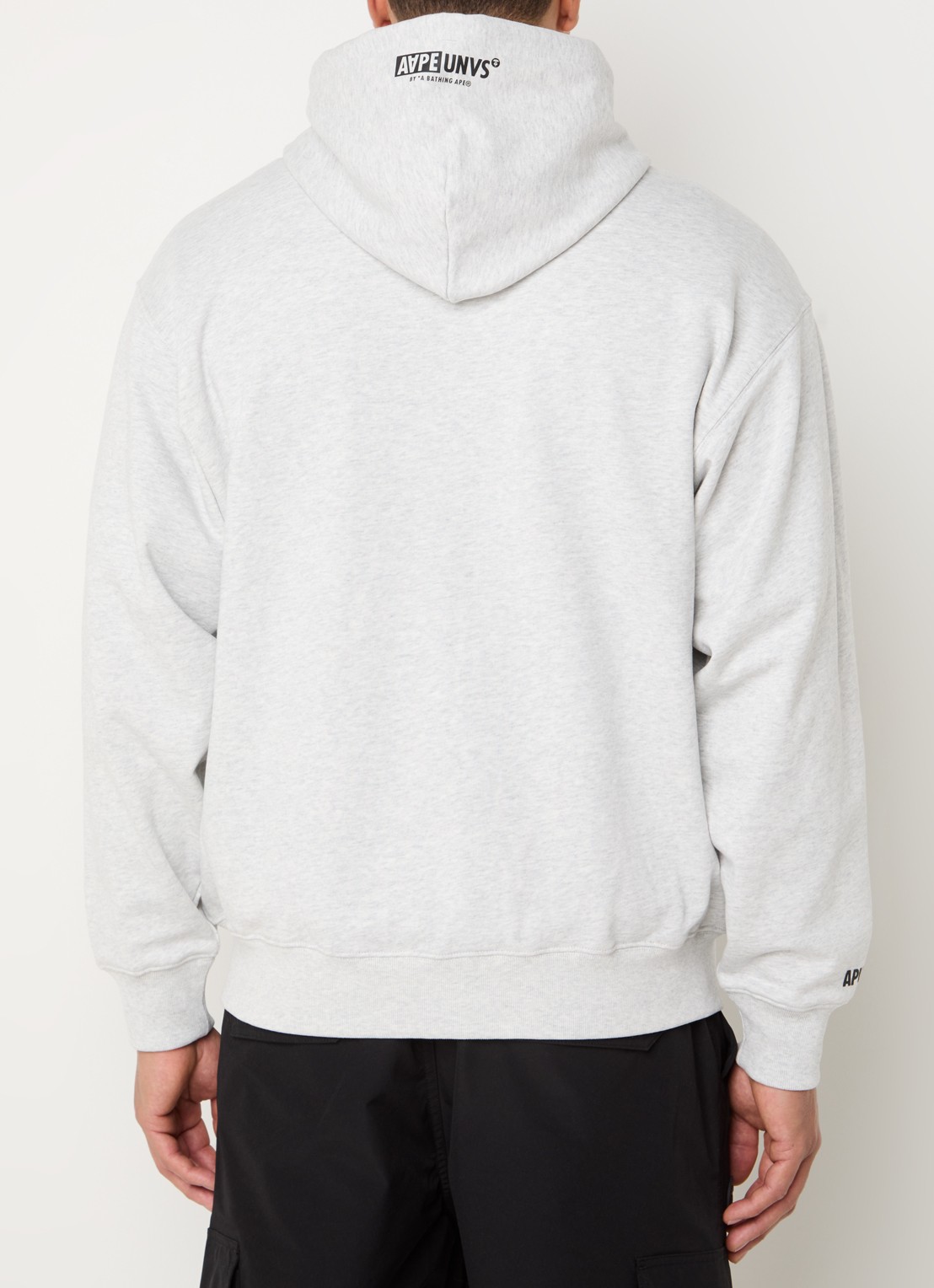 Aape Sweatvest met 3D logo en capuchon - achterkant grijsmele