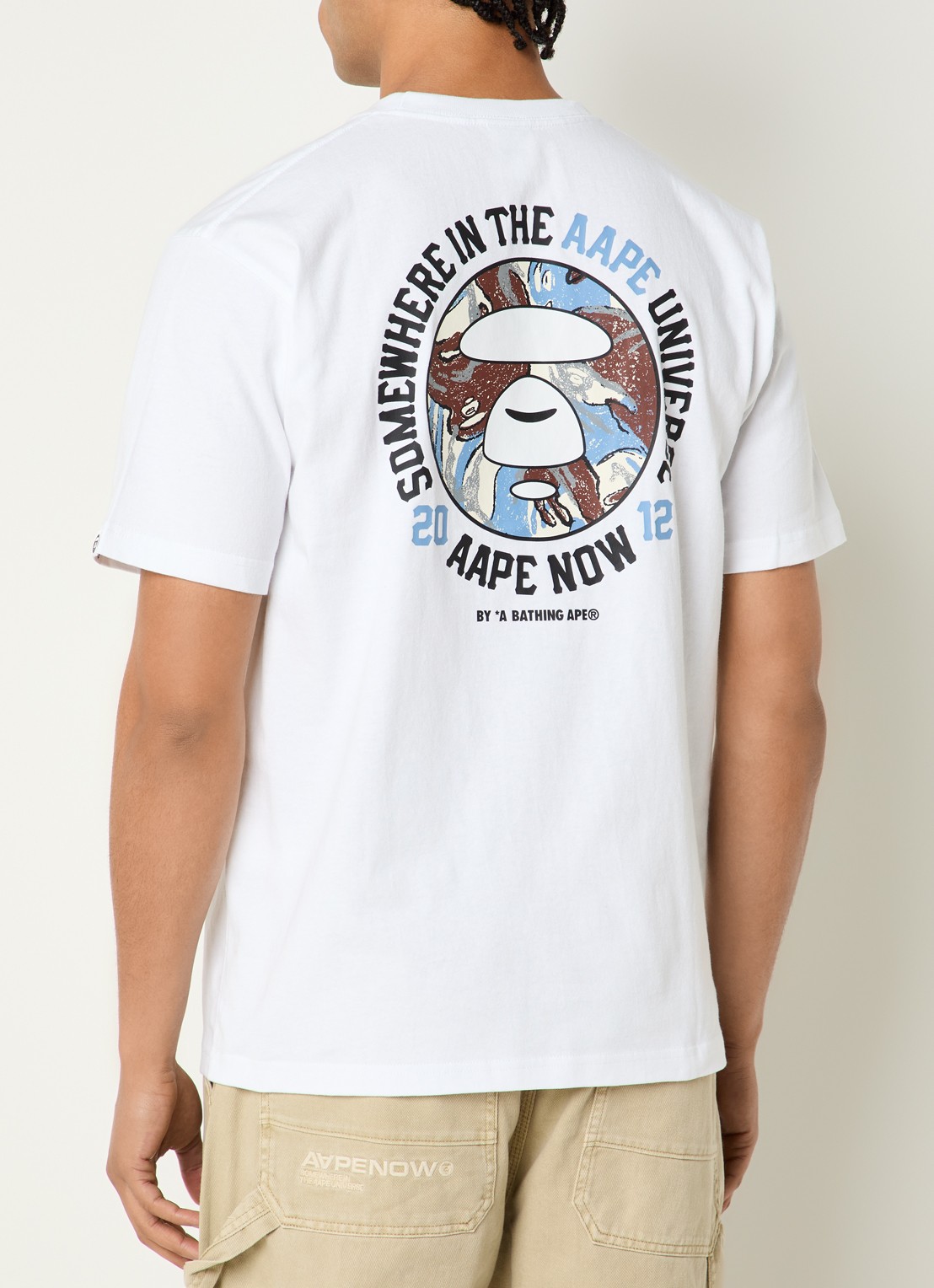Aape T-shirt met logo- en backprint - detail 3 wit