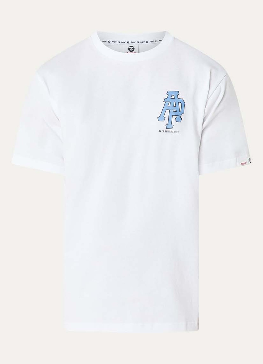 Aape T-shirt met logo- en backprint - voorkant wit