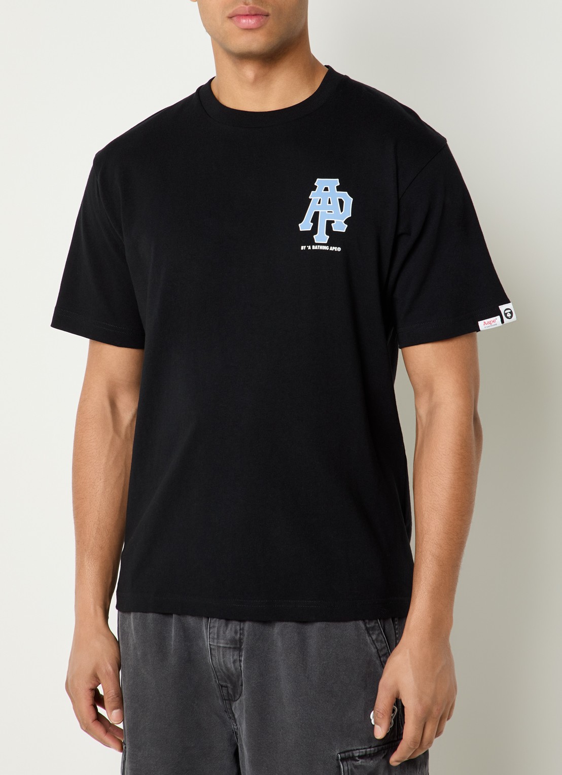Aape T-shirt met logo- en backprint - achterkant 4 zwart