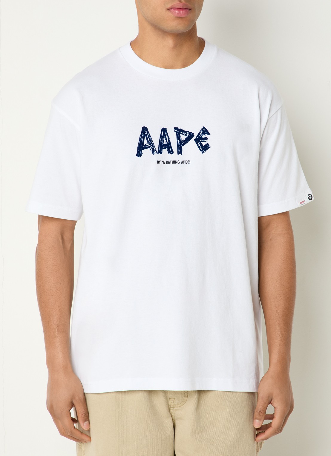 Aape T-shirt met logo- en backprint - achterkant wit