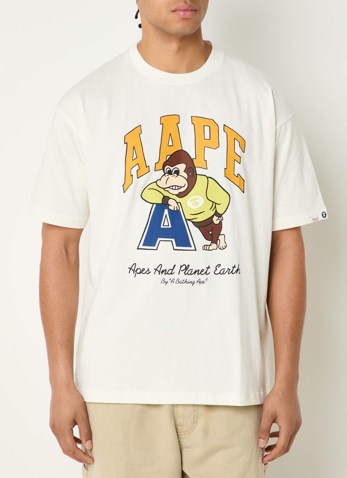 Aape T-shirt met print - detail creme