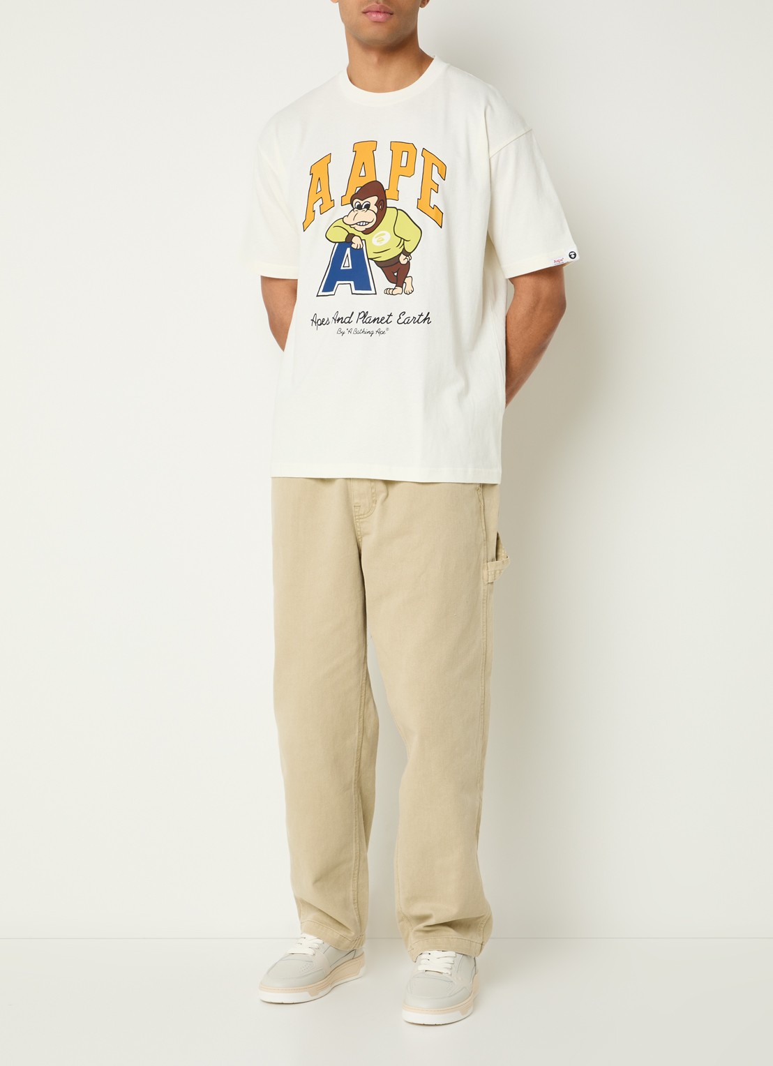 Aape T-shirt met print - voorkant 4 creme