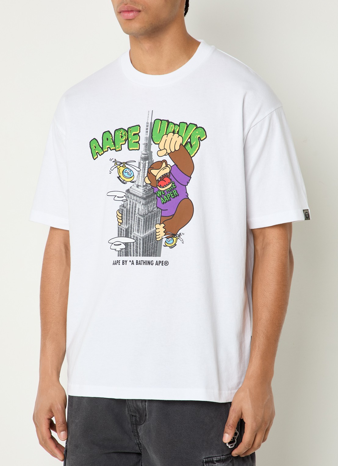 Aape T-shirt met print - detail wit