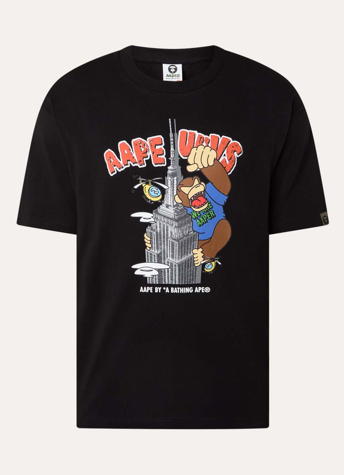 Aape T-shirt met print - voorkant zwart