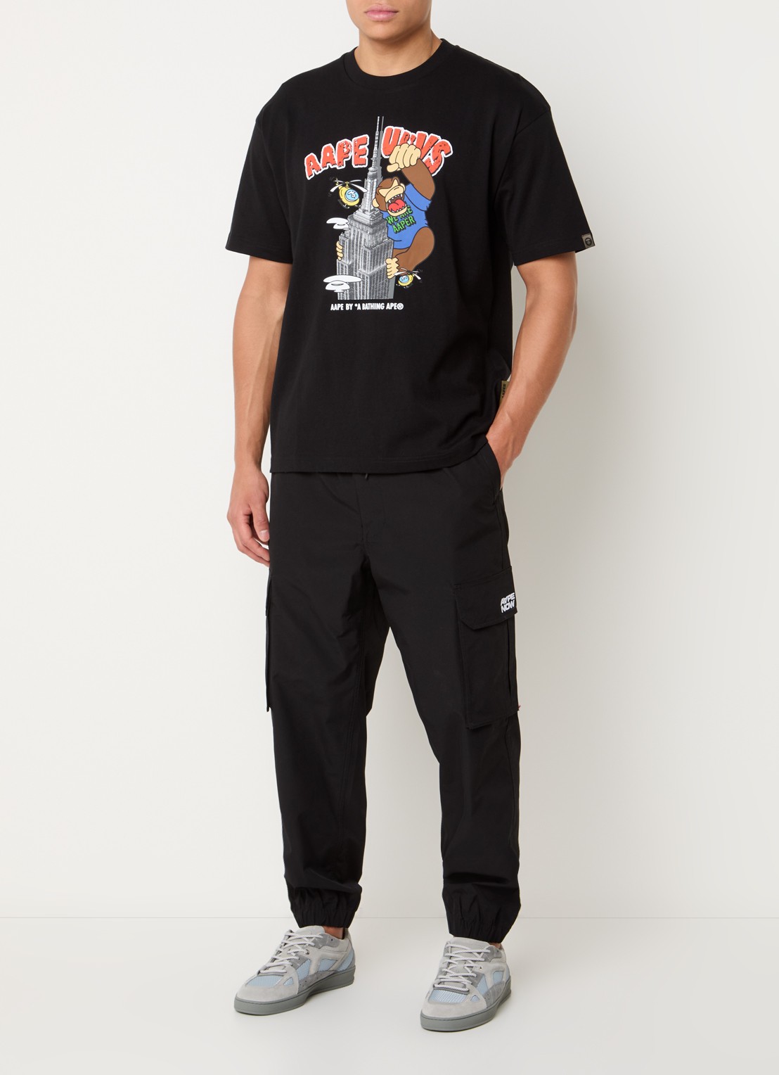 Aape T-shirt met print - voorkant 2 zwart