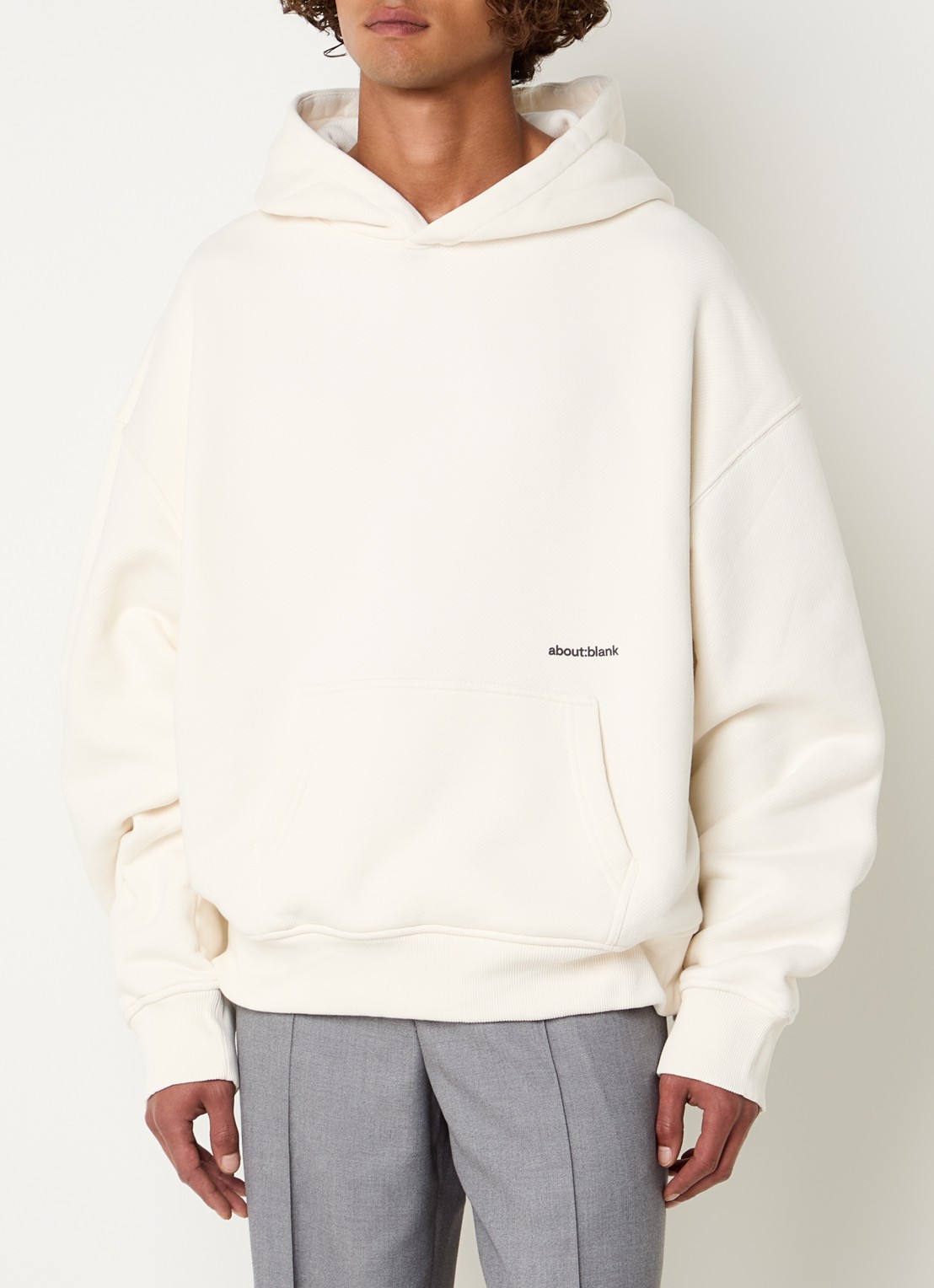 about:blank Box hoodie met logoprint - achterkant 3 gebroken wit